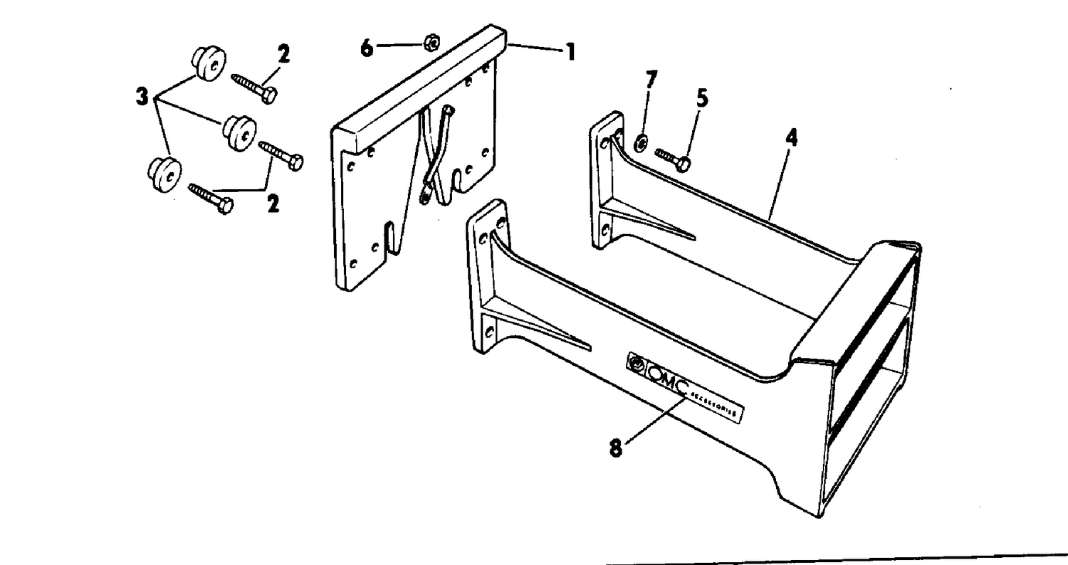 TRANSOM PLATE AND AUXILIARY MOTOR BRACKET KIT 2 - 9.9 HP