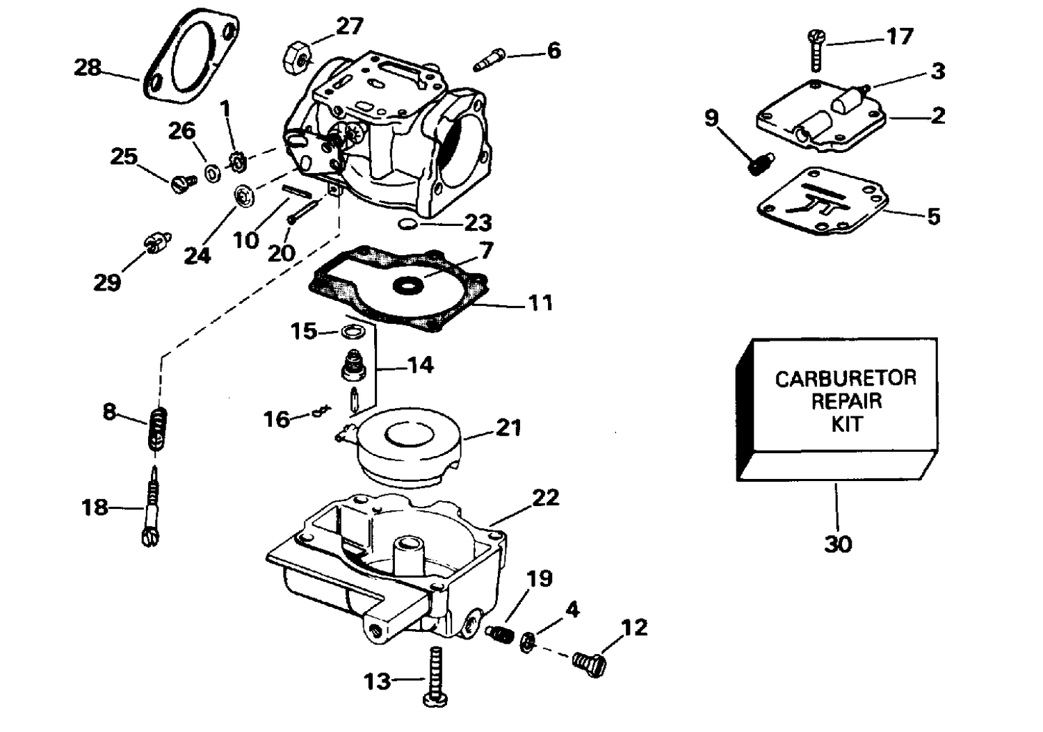 CARBURETOR 25ER - 25ERL - 30E - 30EL