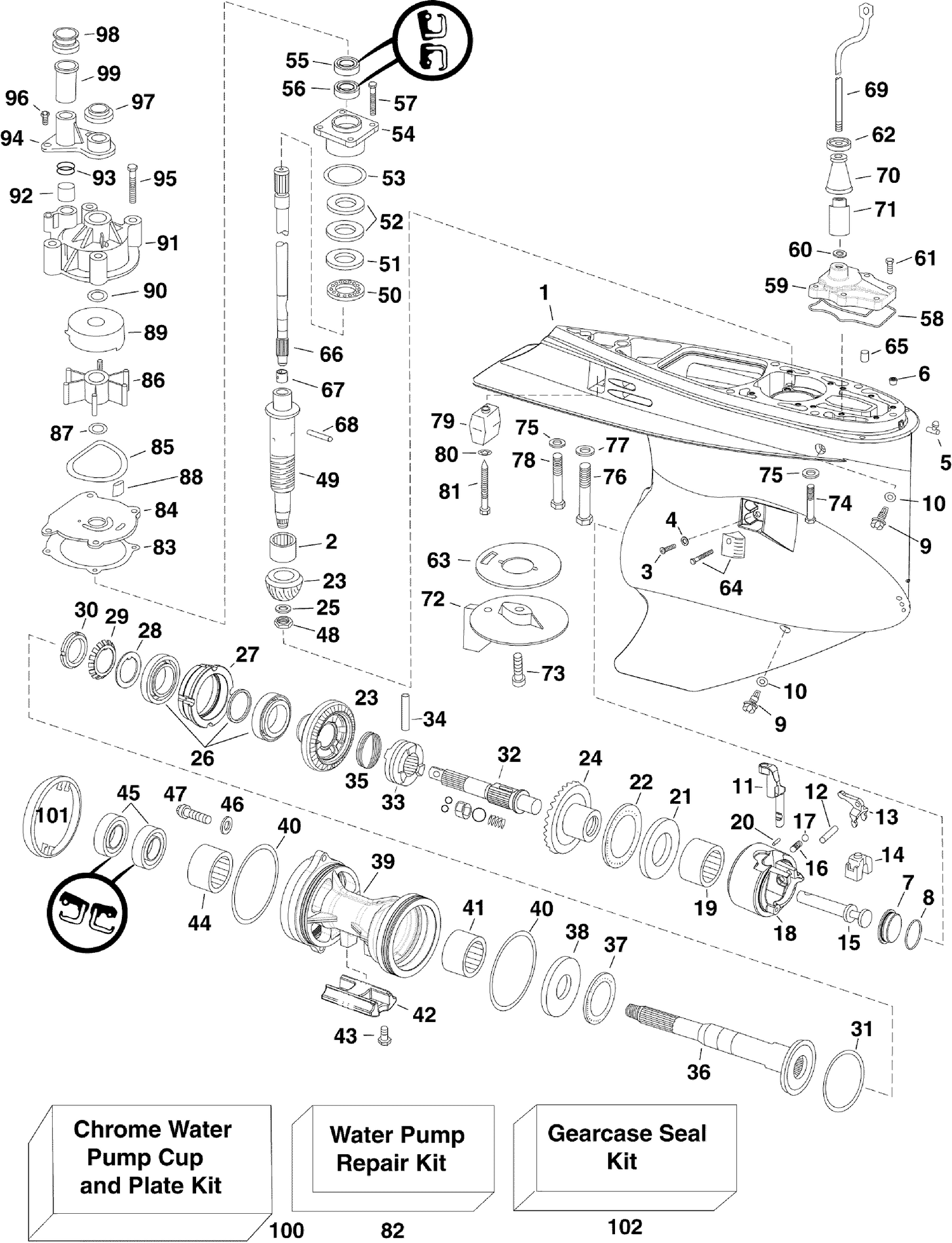 GEARCASE, M2-Type, Counter Rotation