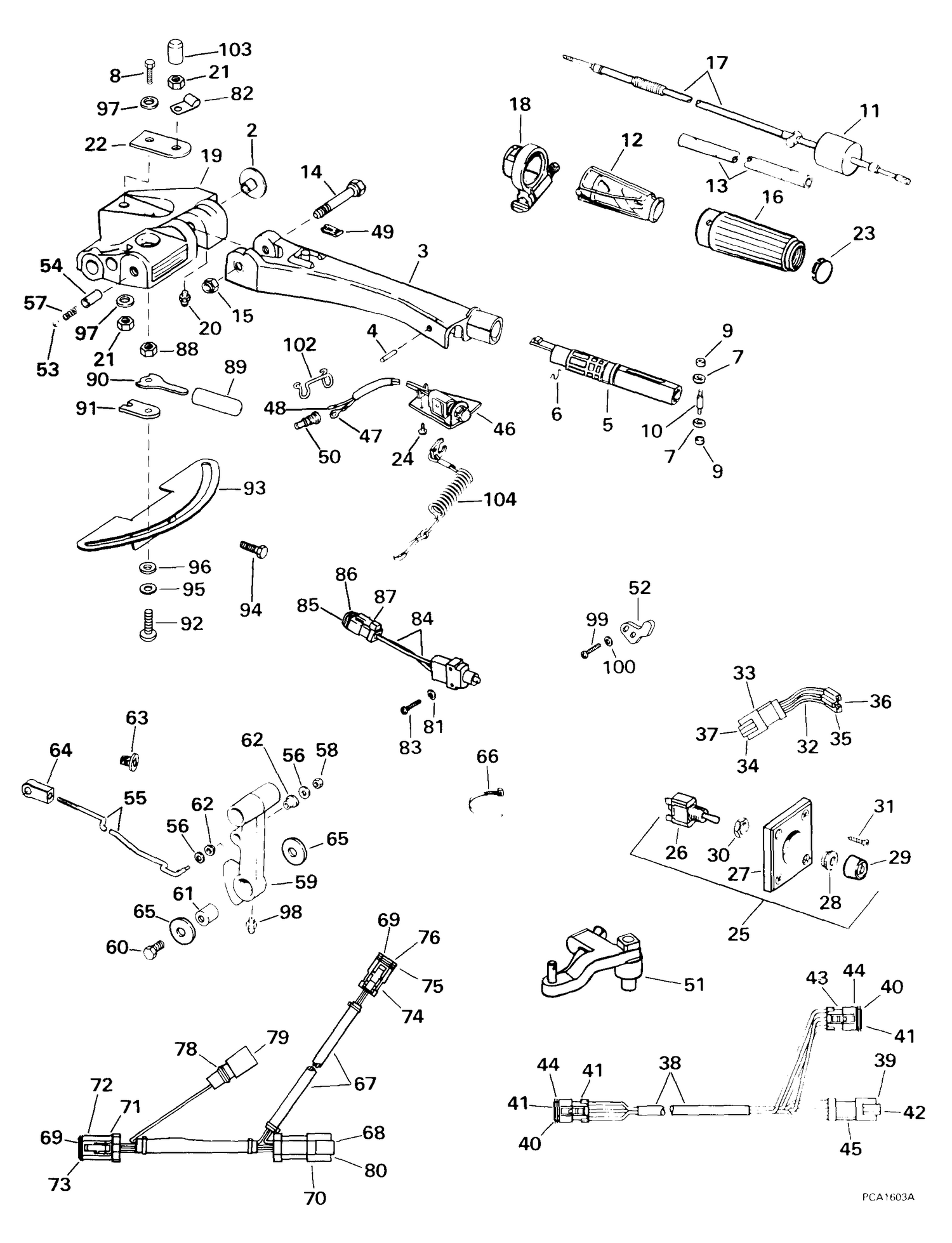 TILLER CONVERSION KIT -- V4 60ø