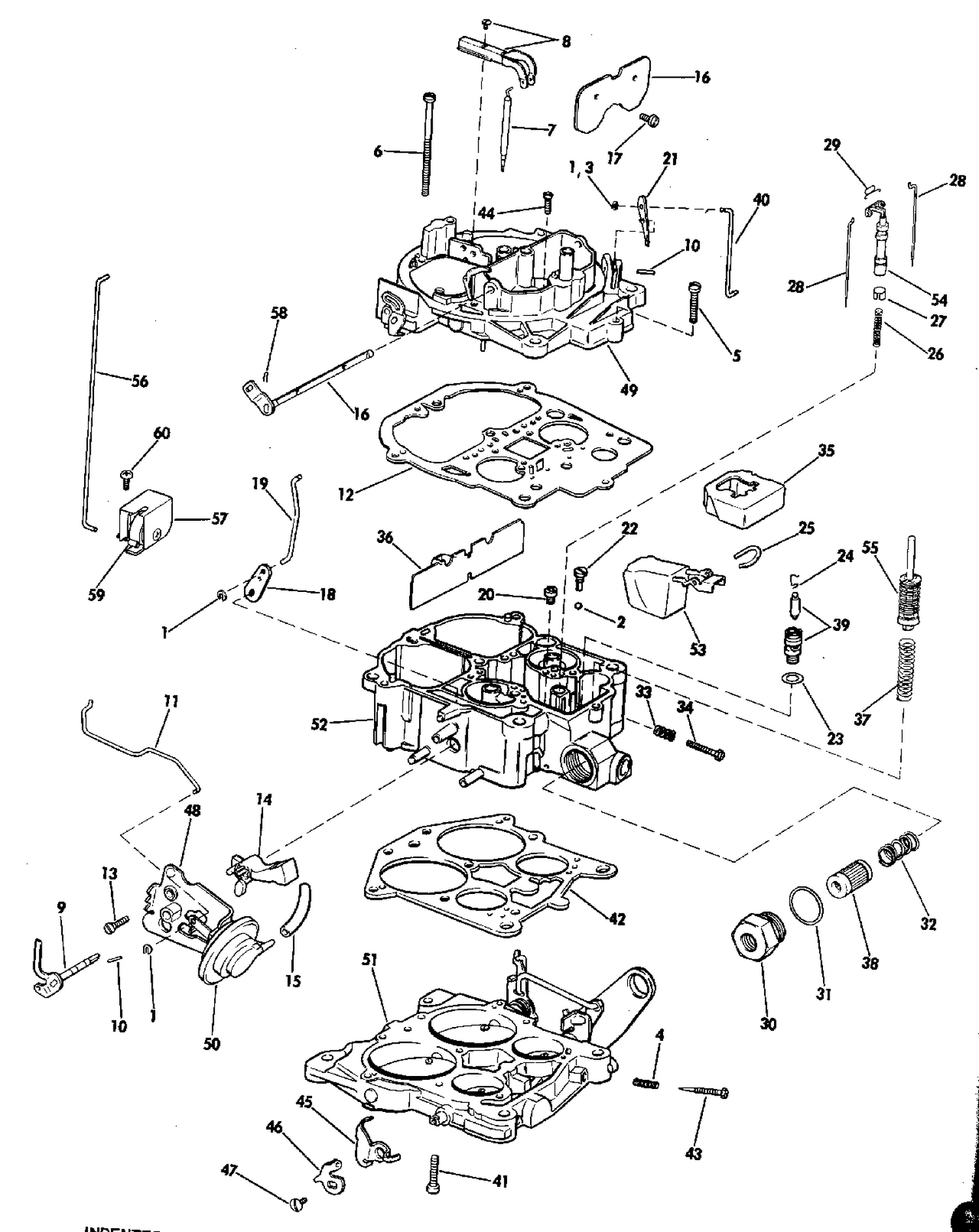 CARBURETOR GROUP 225 & 245 HP STERN DRIVE