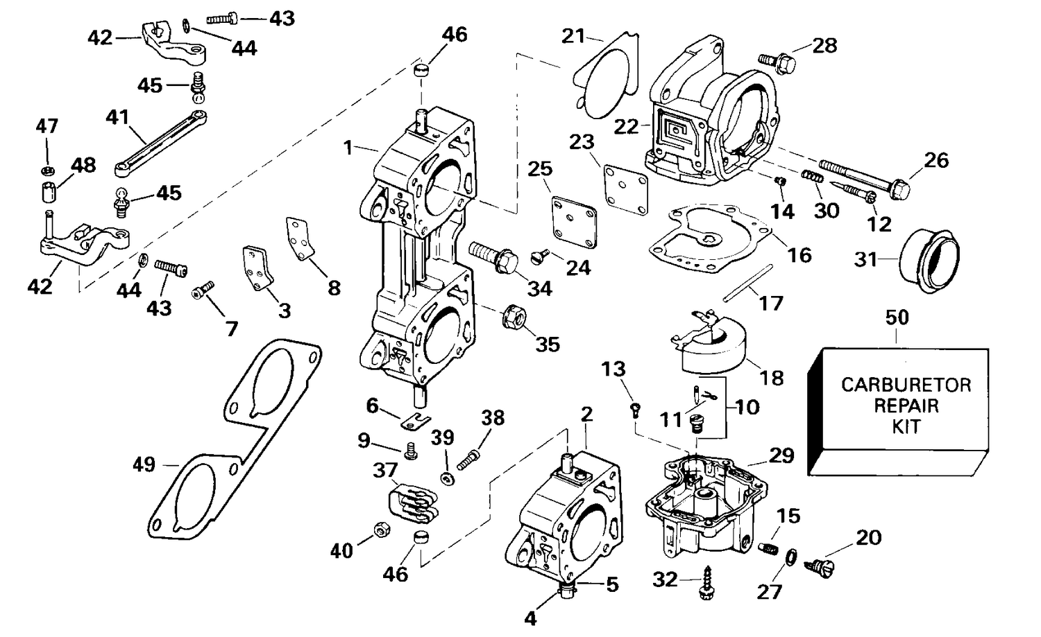 CARBURETOR & LINKAGE - 225, 250