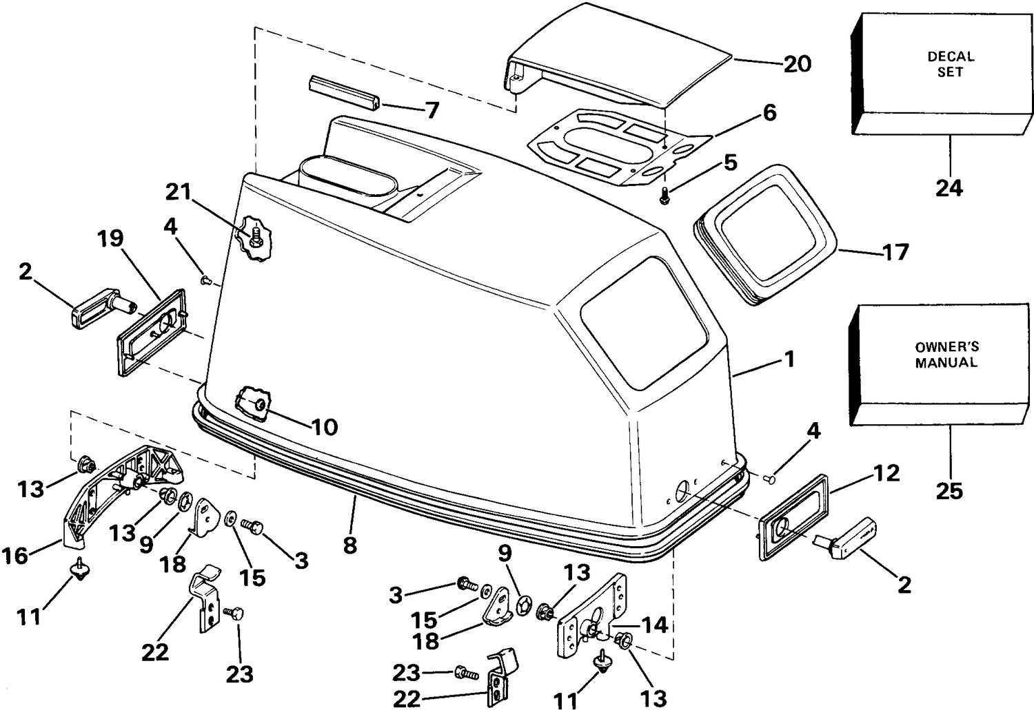 ENGINE COVER - EVINRUDE ROPE START ONLY