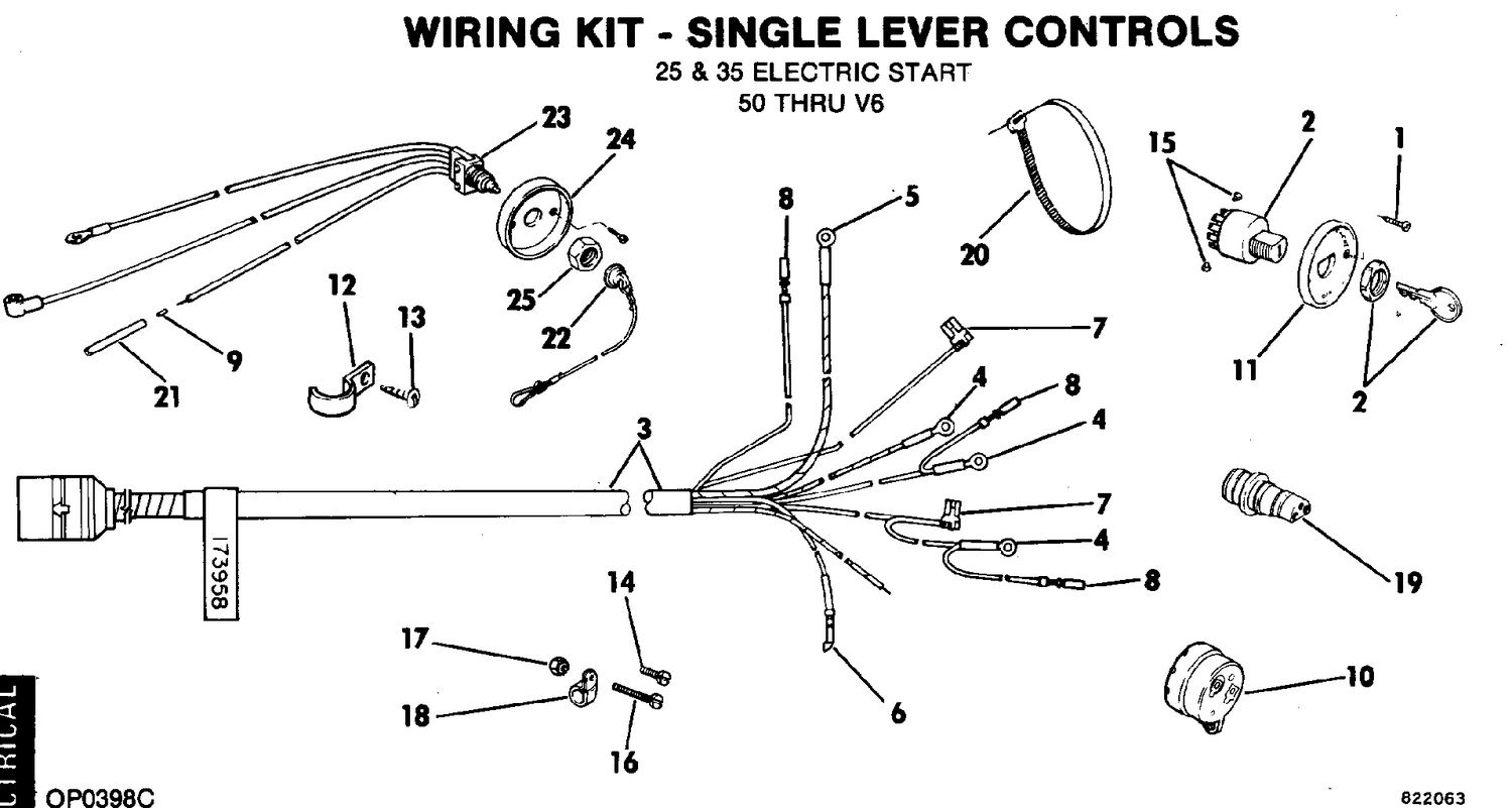 WIRING KIT-SINGLE LEVER CONTROLS 25 & 35 ELE. -