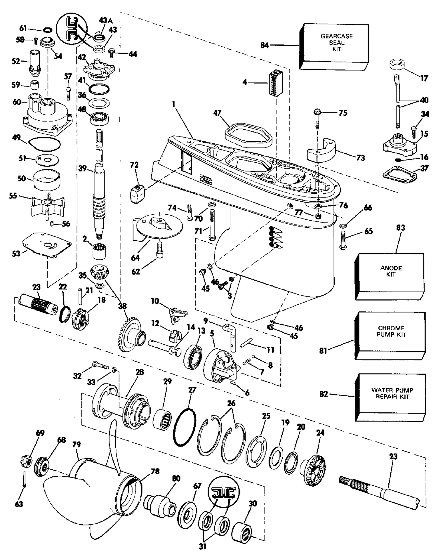 GEARCASE - 15" TRANSOM