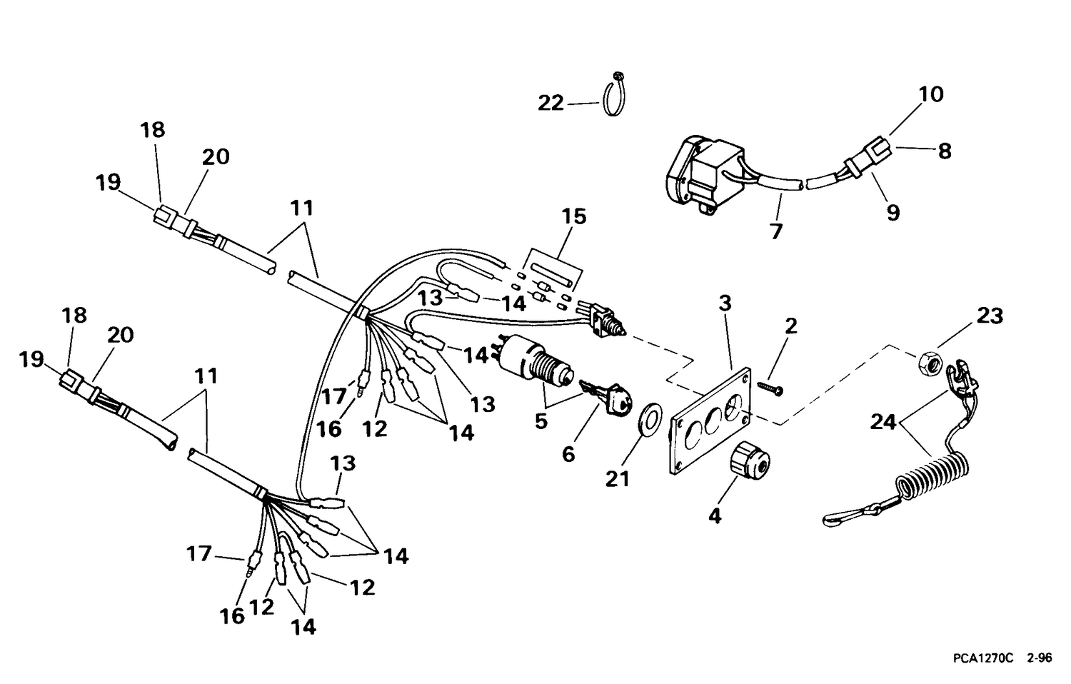 IGNITION SWITCH & STOP SWITCH -- DUAL ENGINE