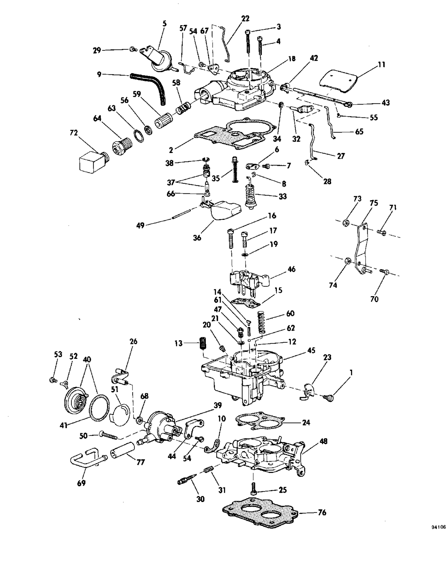 CARBURETOR GROUP 185-200 MODELS