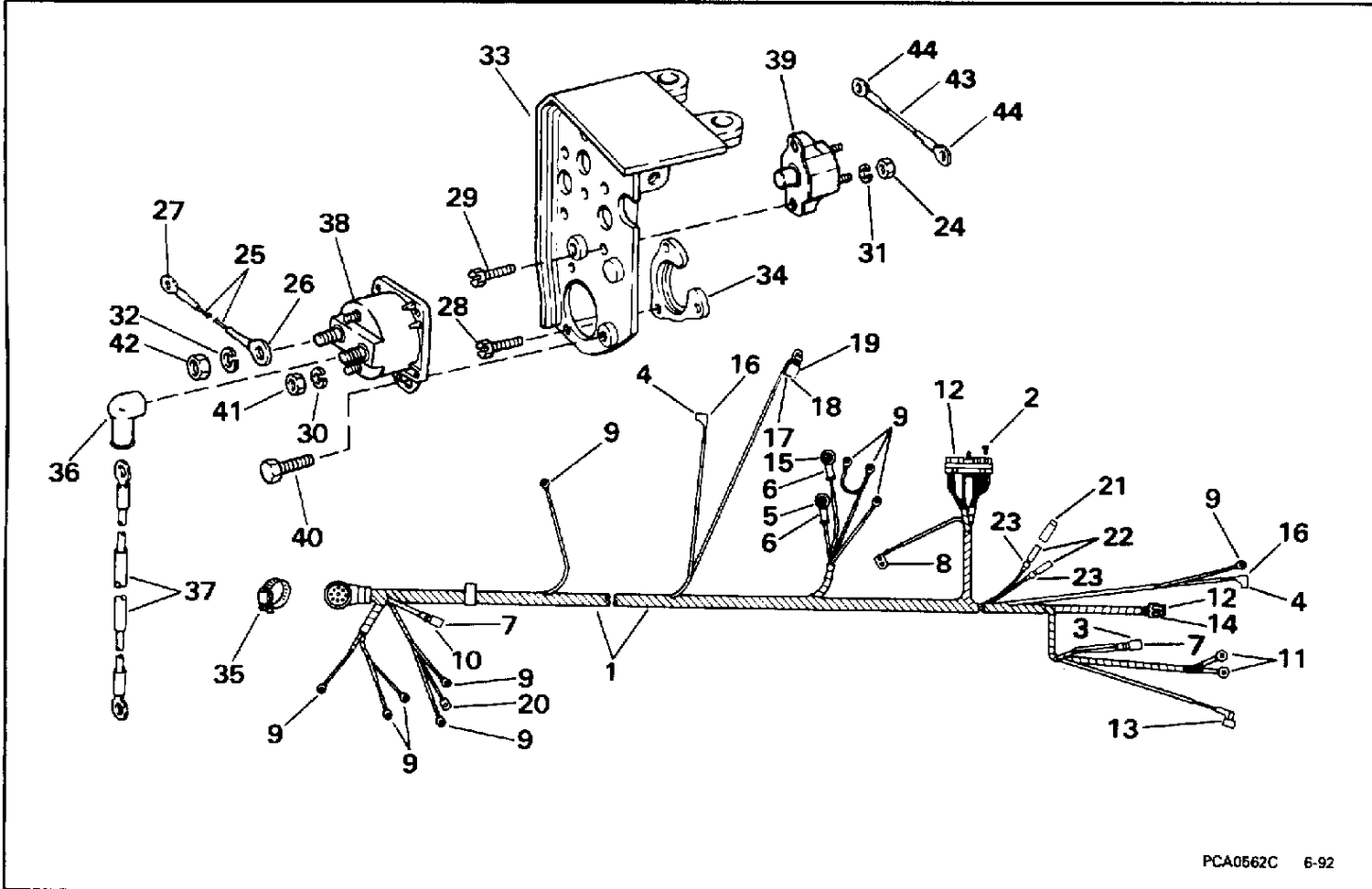 ENGINE WIRE HARNESS & BRACKET - 4V MODELS
