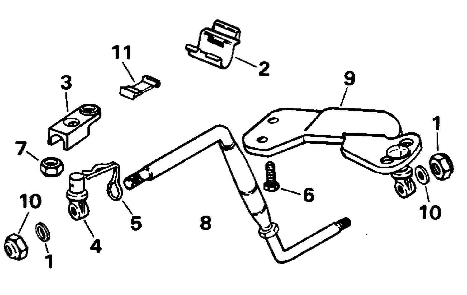 STEERING BAR KIT, AUXILIARY MOTOR - 5, 6, 8