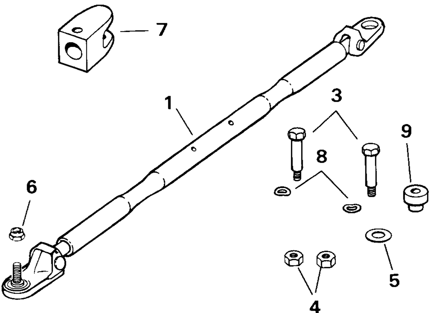ADJUST. TIE BAR - V-6 DUAL ENG. POWER STRNG TO CNT RTN MDL