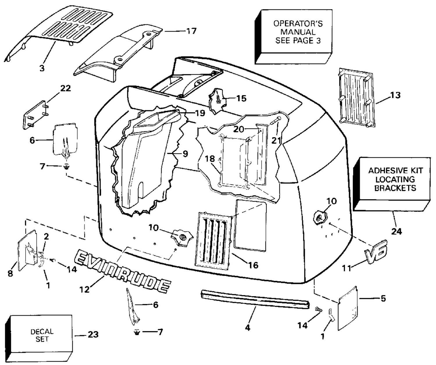 ENGINE COVER - EVINRUDE - 200 STL, VE200SL, 225STL