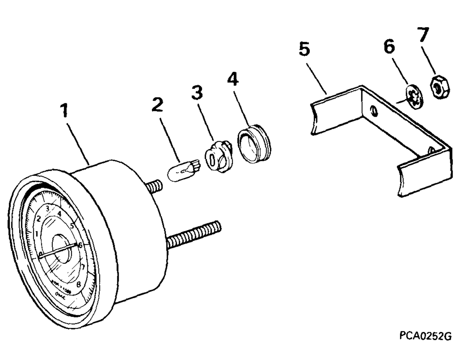 TACHOMETER KIT -- FLUSH MOUNT -- 7000 RPM -- NON-PLUG-IN