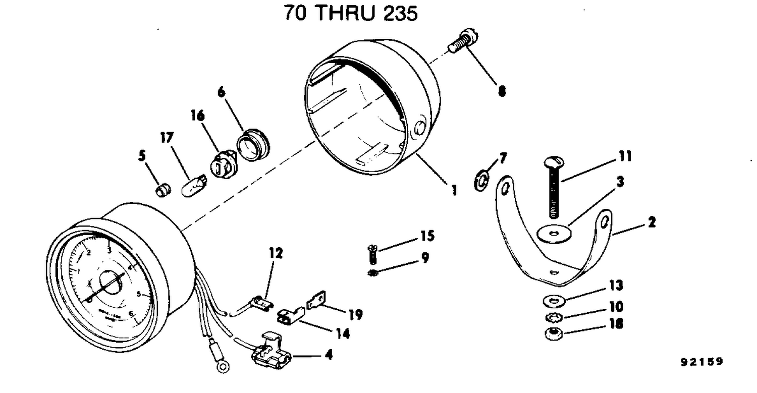 TACHOMETER KIT - POD MOUNT 70 - 235