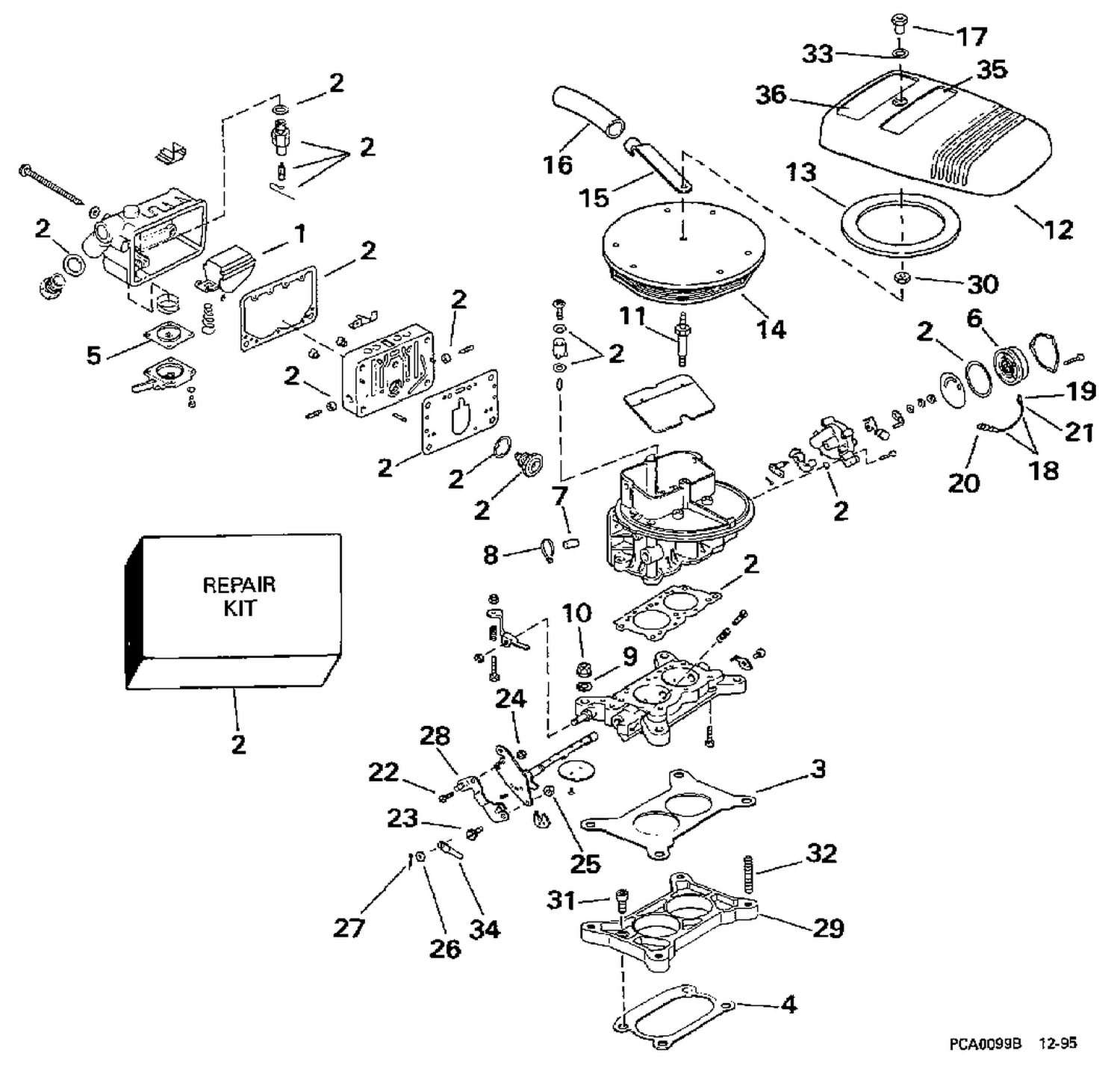 CARBURETOR - 2V MODELS
