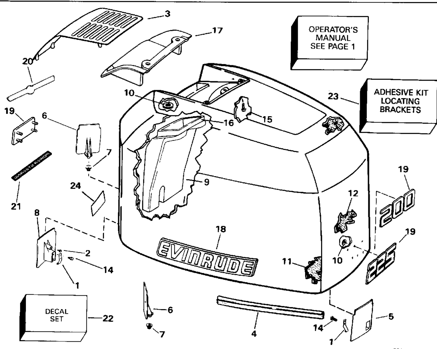 ENGINE COVER - EVINRUDE - 200TX, 200CX, 225