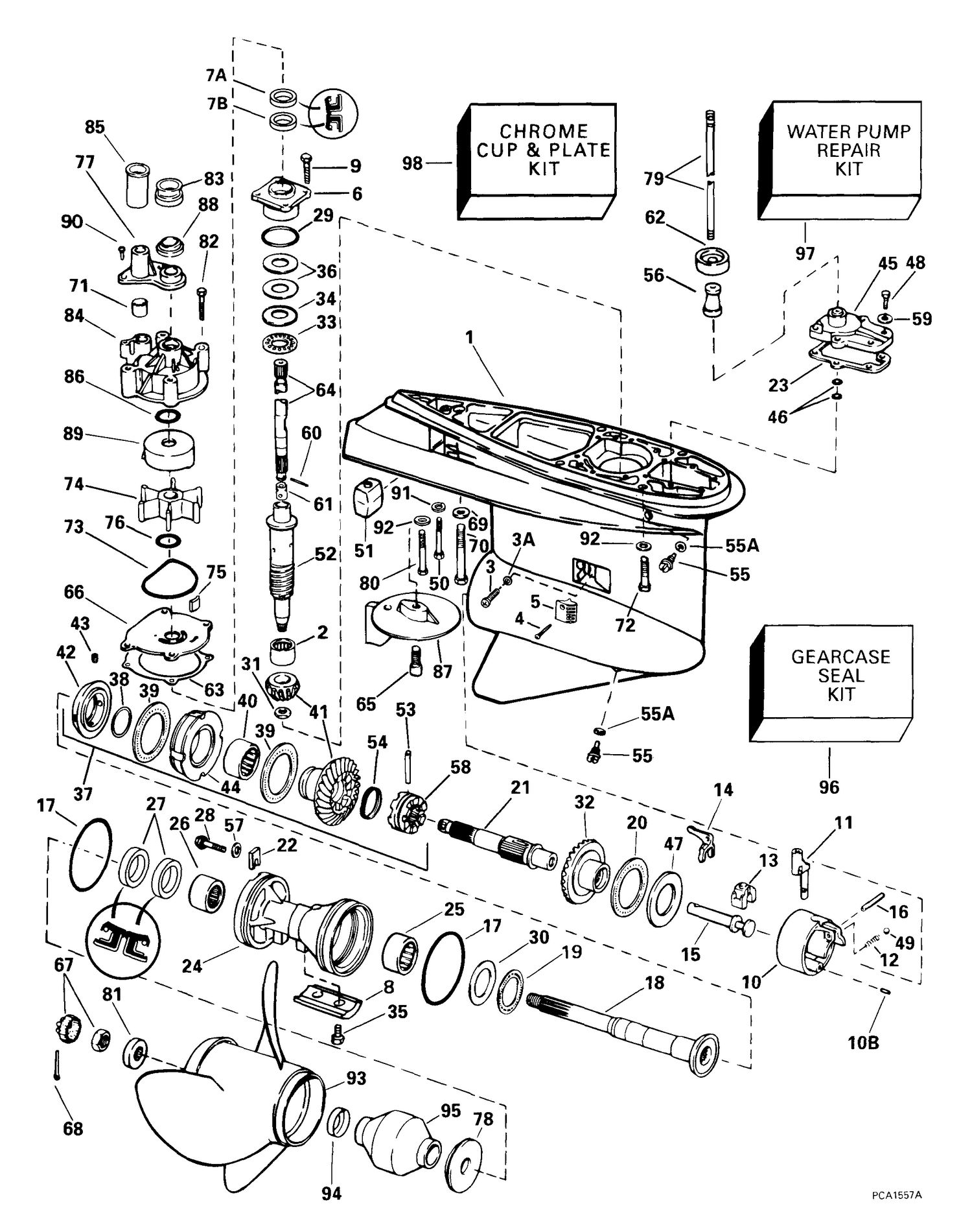 GEARCASE -- COUNTER-ROTATION -- FCX MODELS