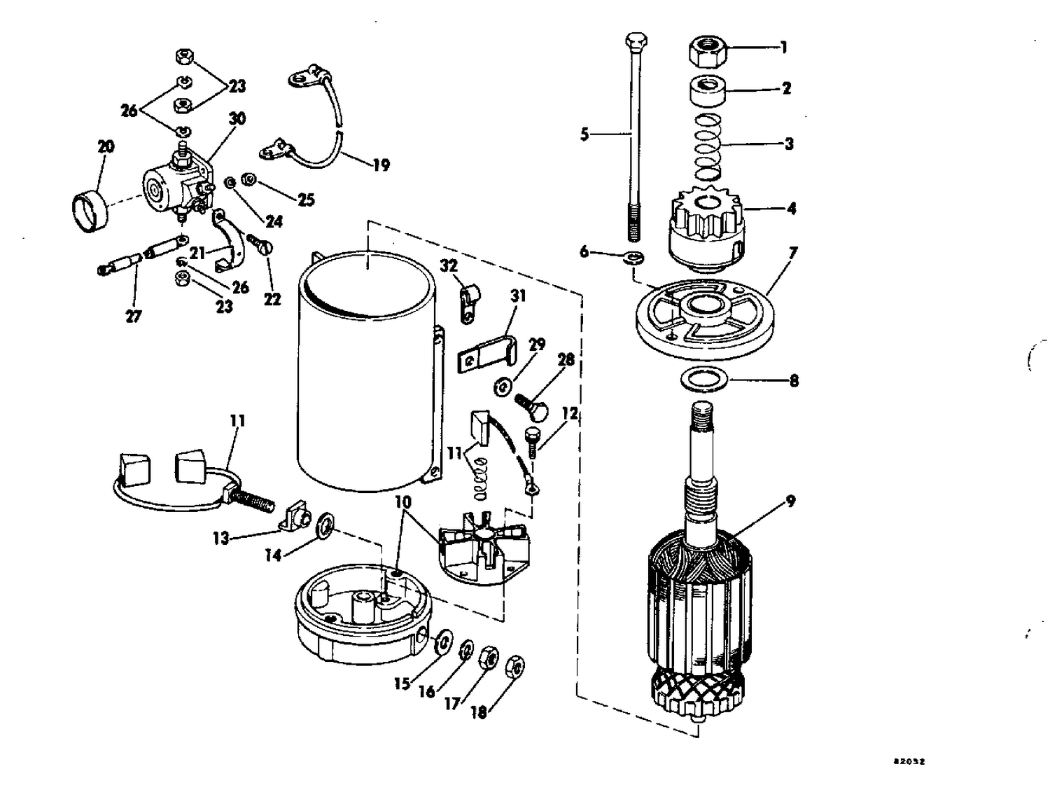 ELECTRIC STARTER & SOLENOID AM BOSCH 08142-23-M030SM