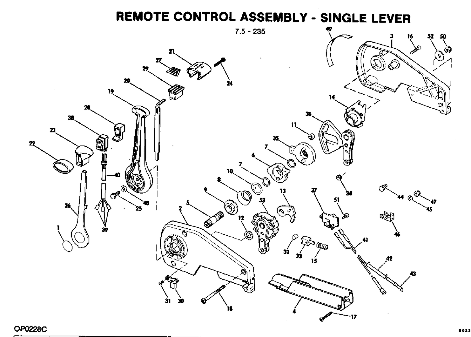 REMOTE CONTROL ASSEMBLY - SINGLE LEVER 7.5 -235