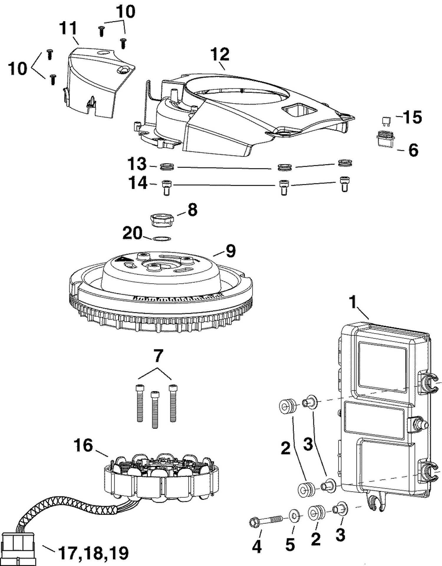 EMM, STATOR, FLYWHEEL