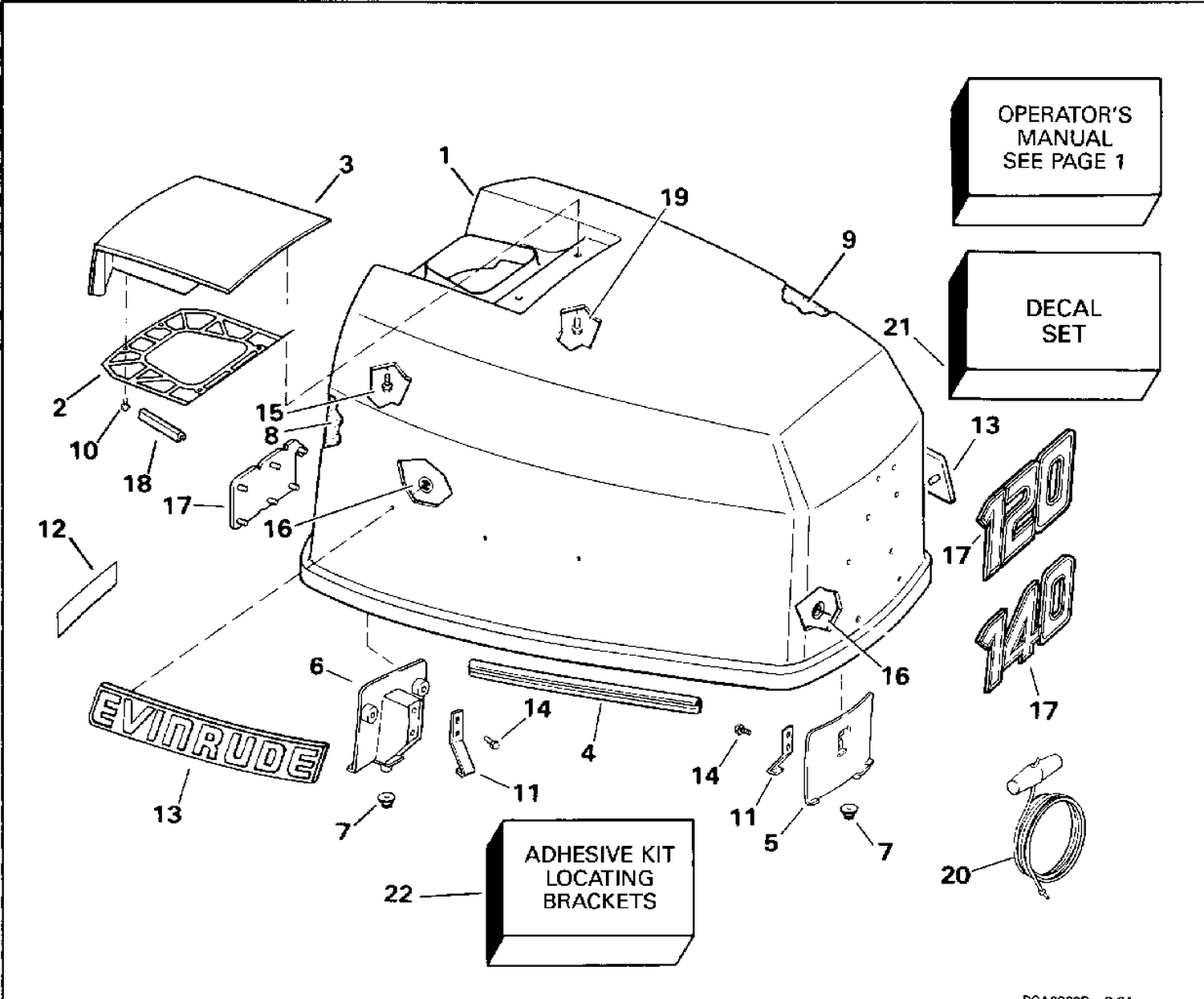 ENGINE COVER - EVINRUDE 120-140 MODELS