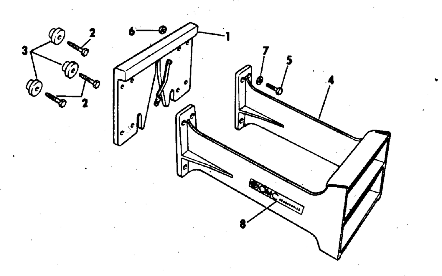 TRANSOM PLATE AND AUXILIARY MOTOR BRACKET KIT 2 - 9.9 HP