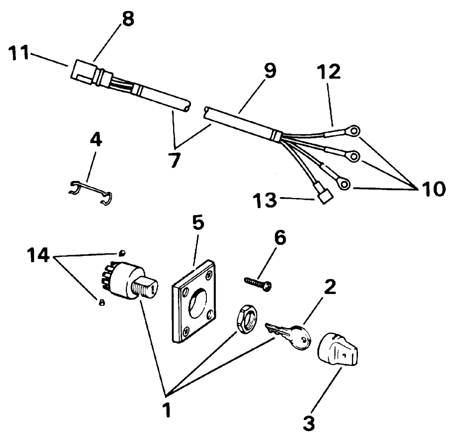 IGNITION SWITCH & CABLE - 9.9