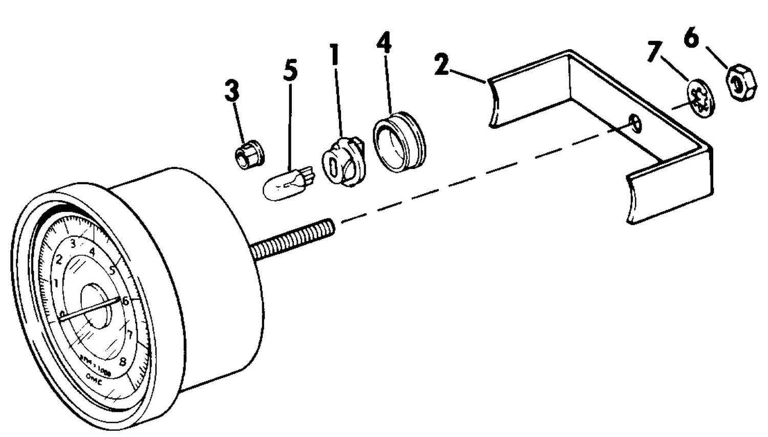 TACHOMETER KIT-FLUSH MOUNT-7000 RPM-NON PLUG-IN TRADITIONAL