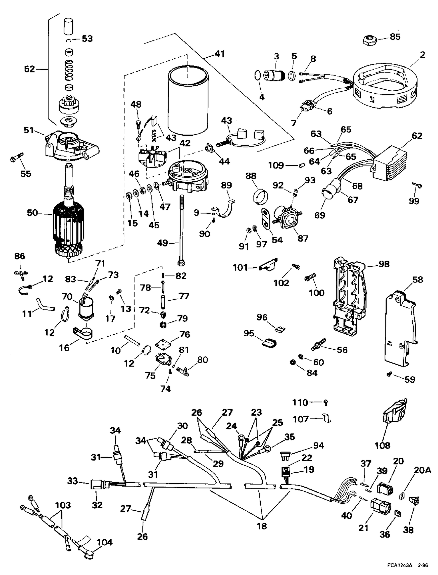 REMOTE ELECTRIC START KIT - 25, 35 (3-CYLINDER ROPE)