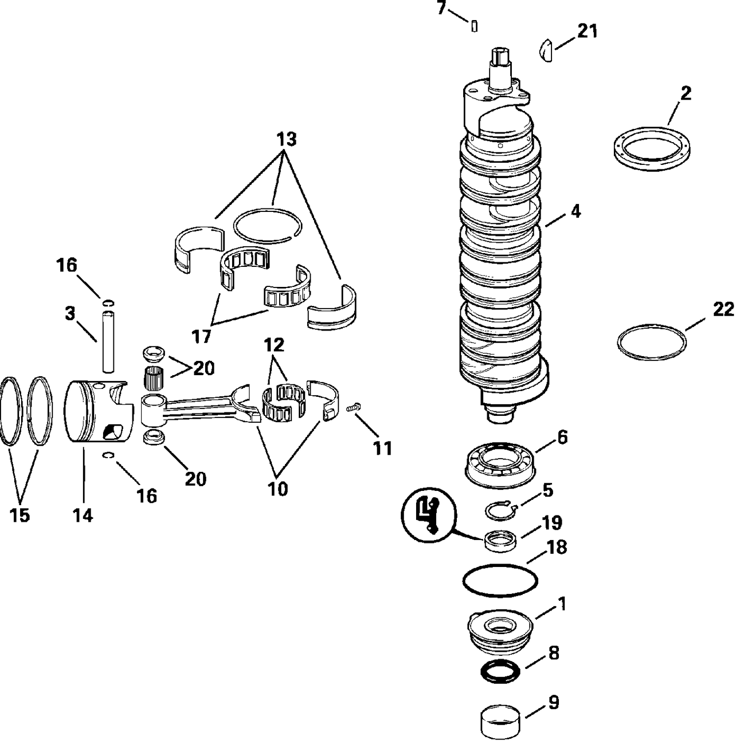 CRANKSHAFT & PISTONS