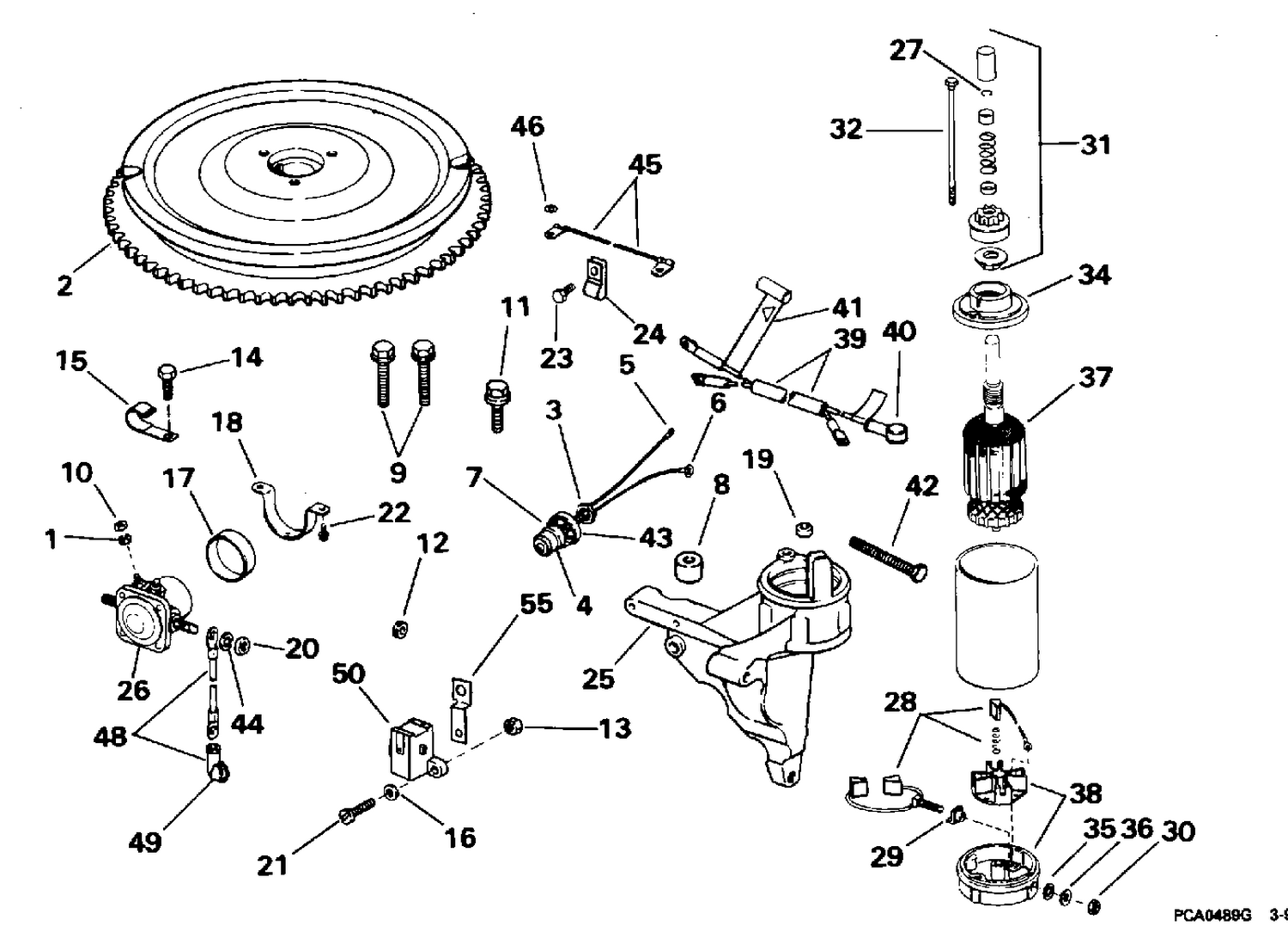 TILLER ELECTRIC STARTING KIT - 20, 25, 30, 35 (2-CYLINDER)