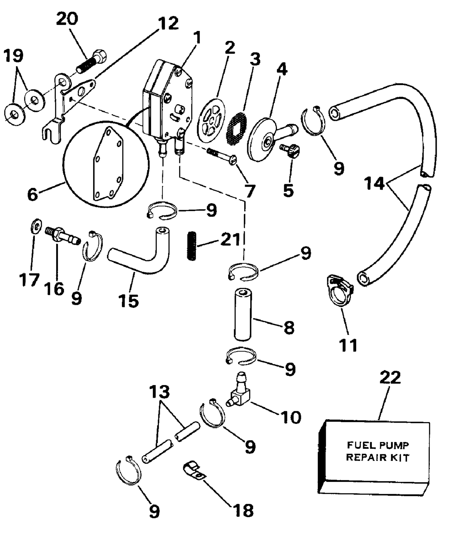 ACCUMIX FUEL PUMP KIT 9.9,15 R AC LIGHT,TE,REM. ELEC. & SAIL