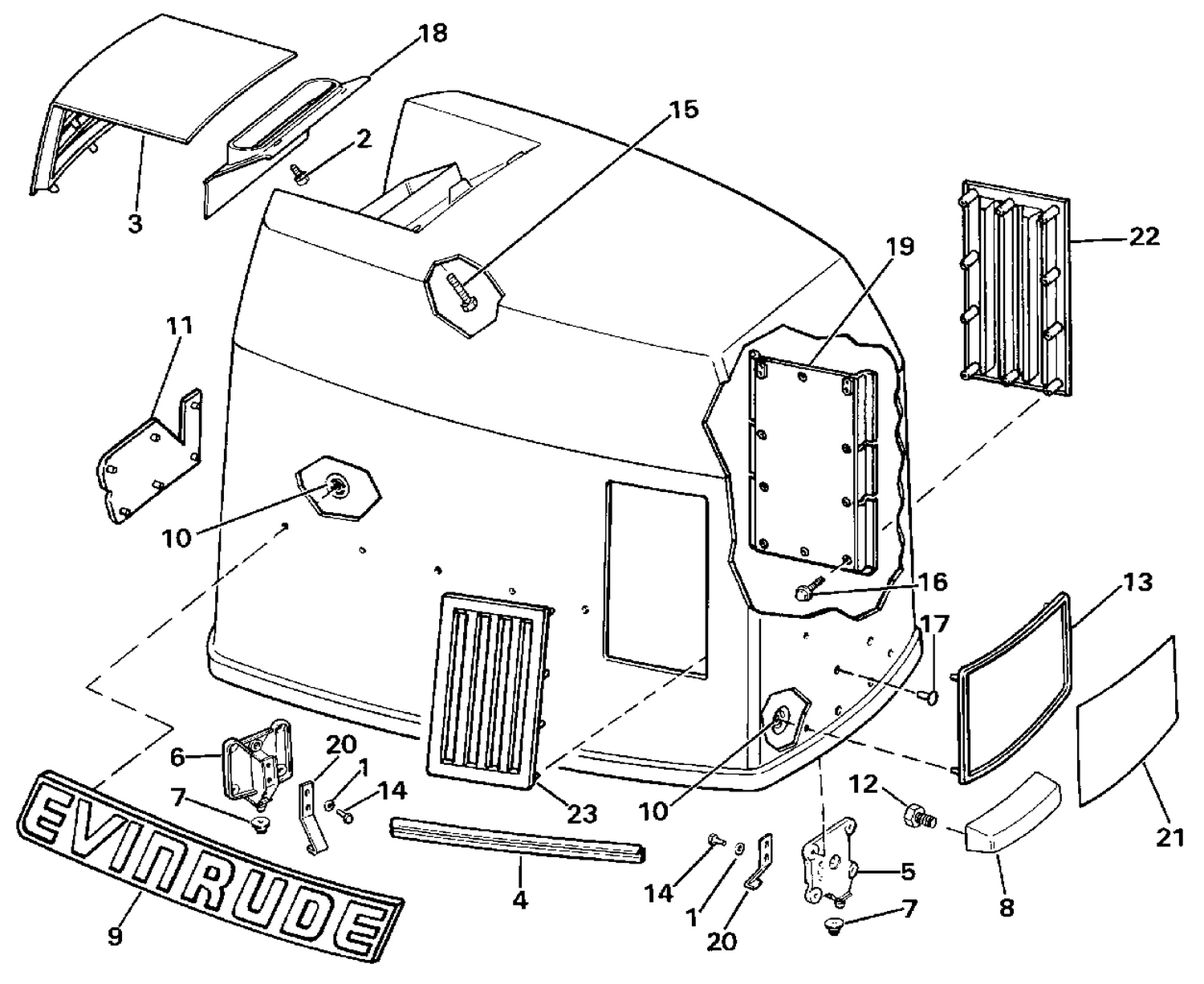 ENGINE COVER - EVINRUDE 3.6 MODELS