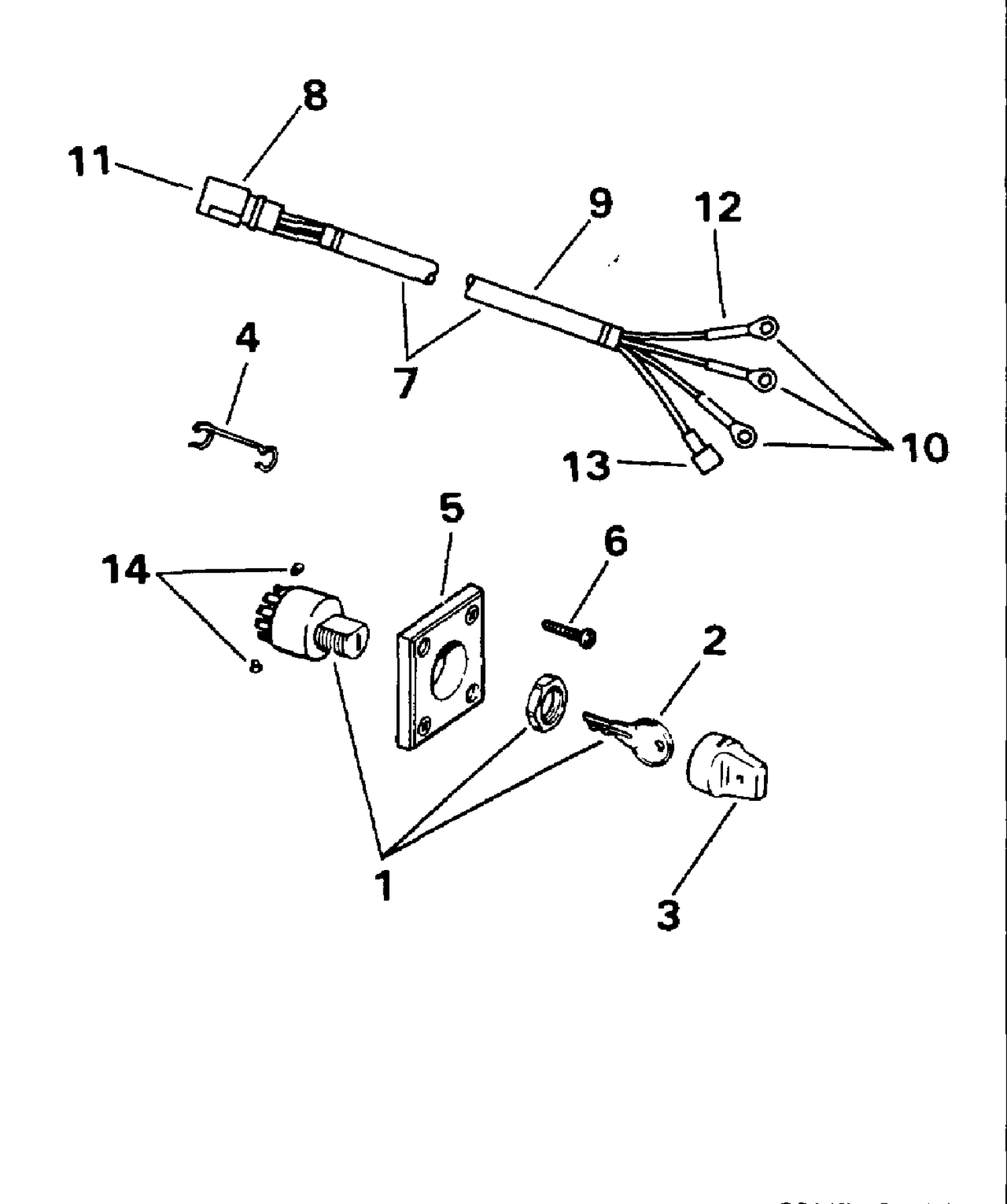 IGNITION SWITCH & CABLE - 40TE, 40TTL