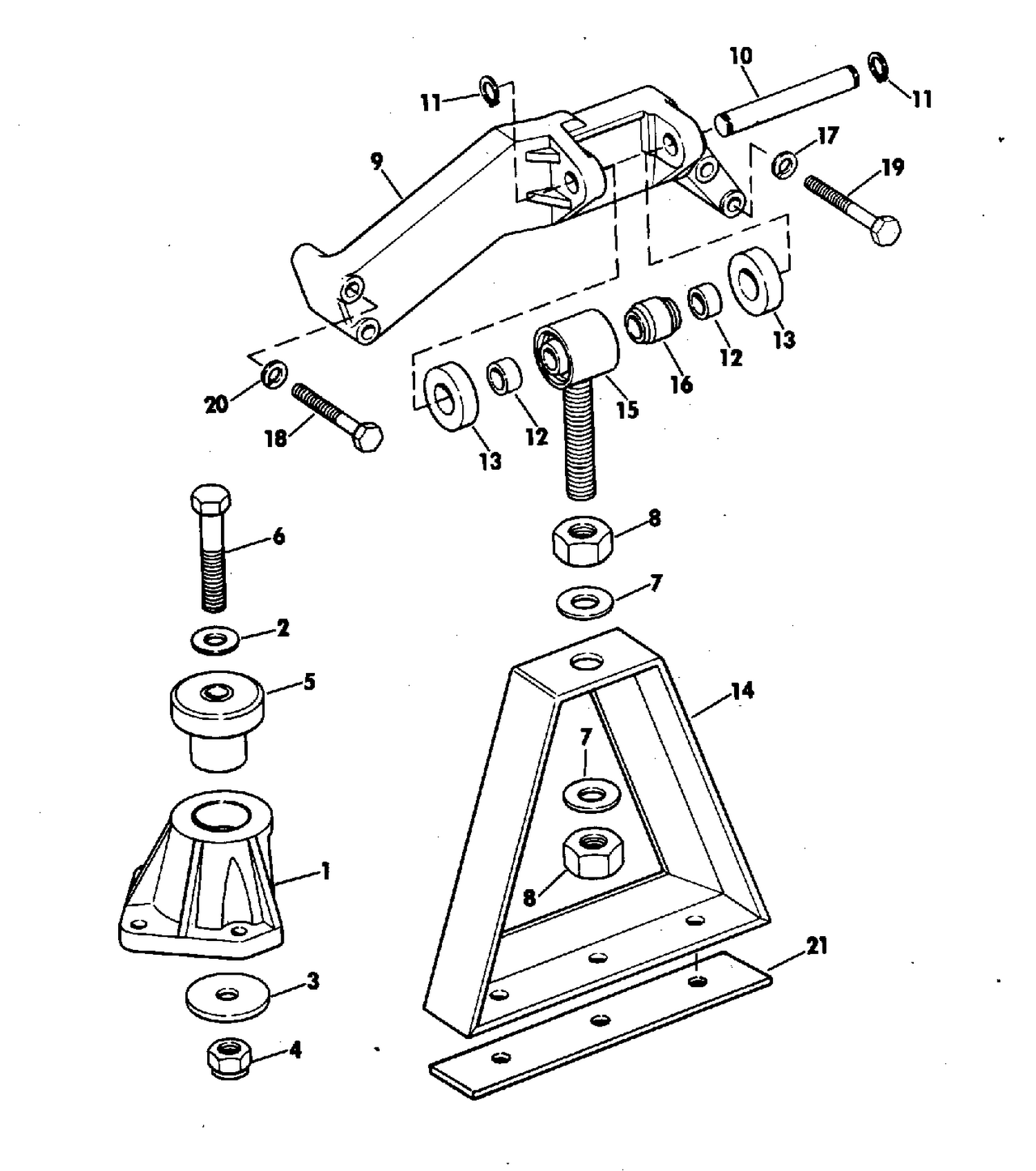 ENGINE MOUNT GROUP 165 HP WITH MANUAL TRIM