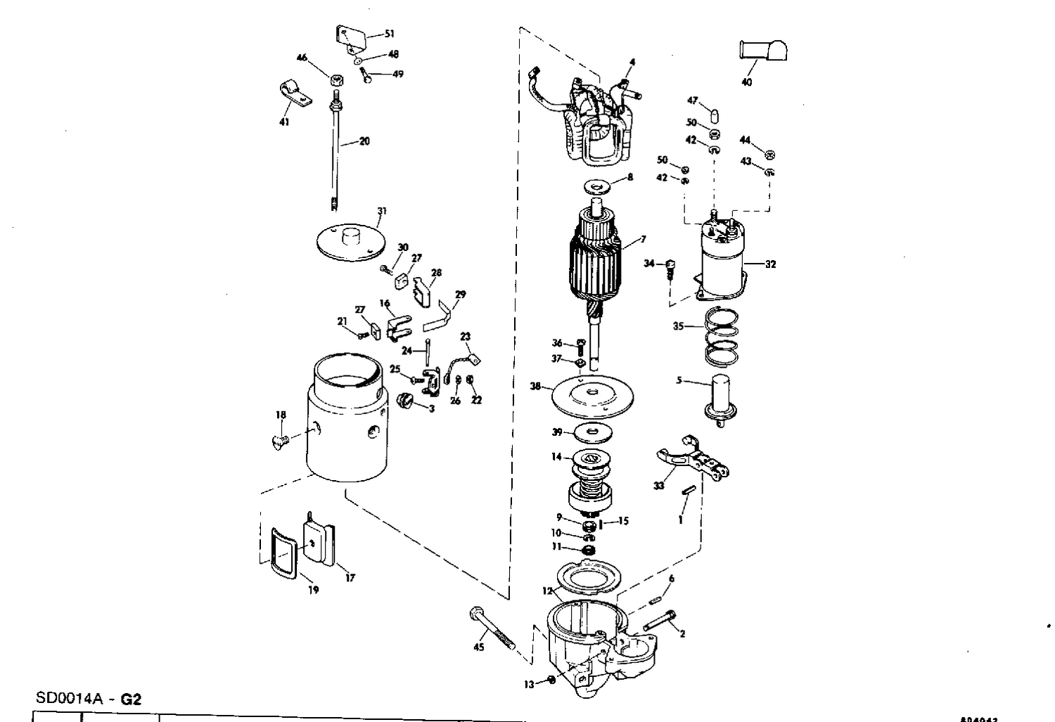 STARTER MOTOR GROUP 120,140 MODELS STERN DRIVES