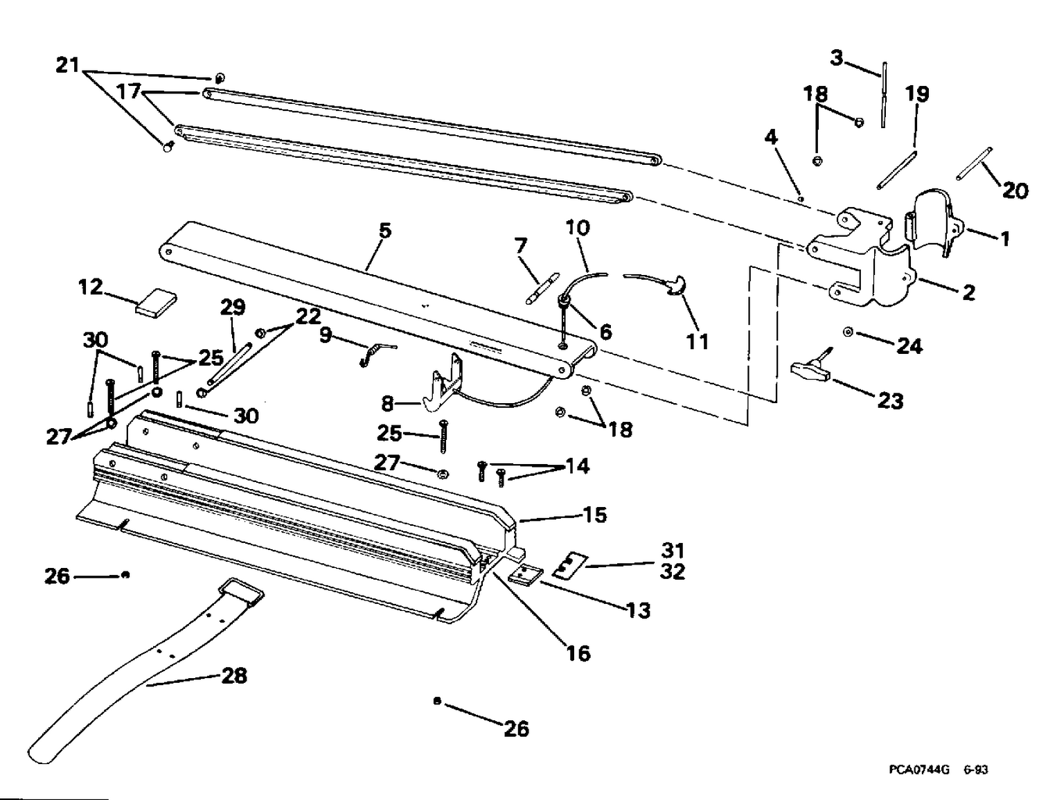 BOW ARM & DECK BRACKET GROUP