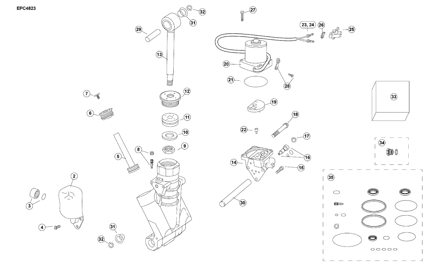 08-1_TRIM & TILT MANIFOLD ASSEMBLY (TRAC+ Models)