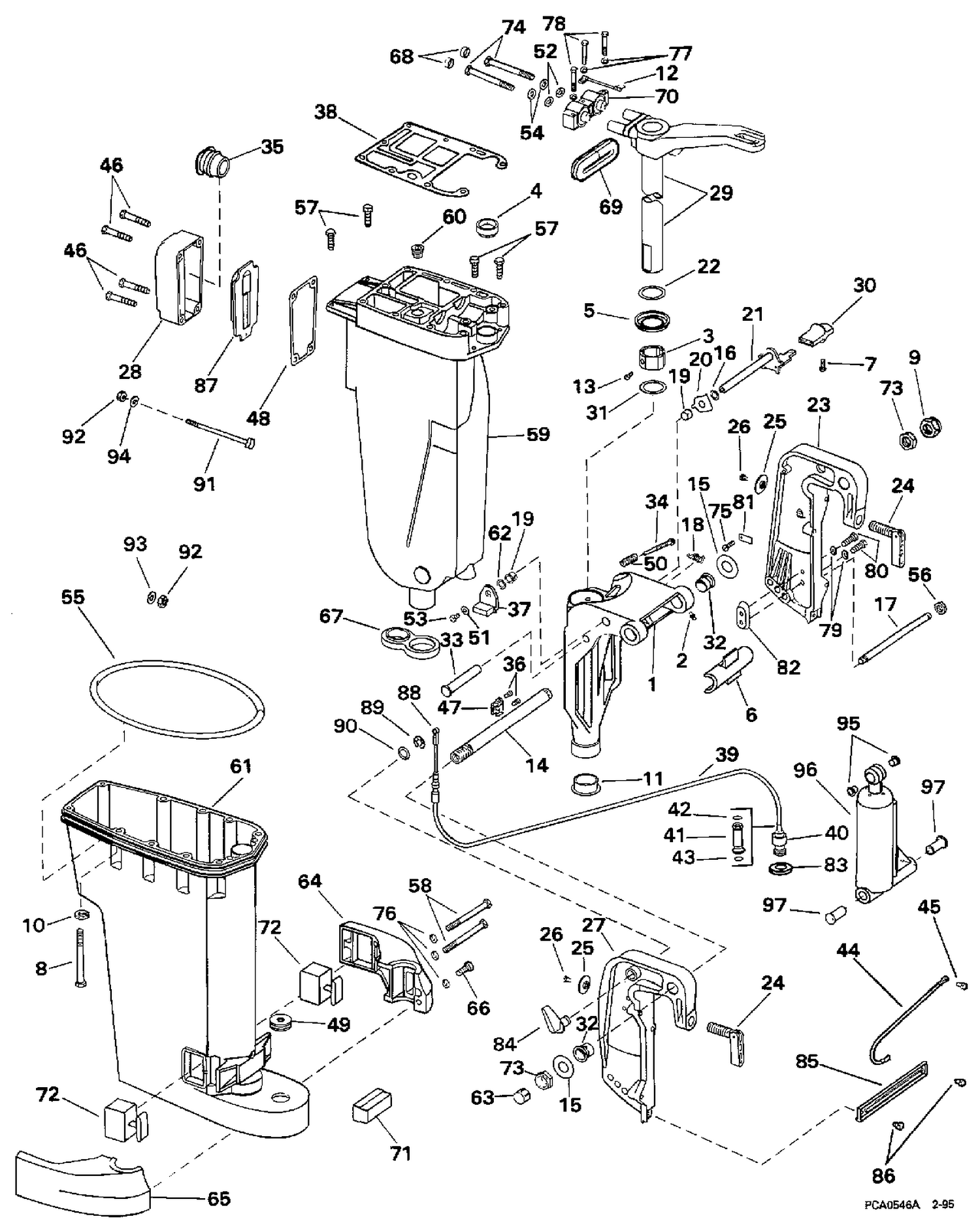 EXHAUST HOUSING/STERN & SWIVEL BRACKET