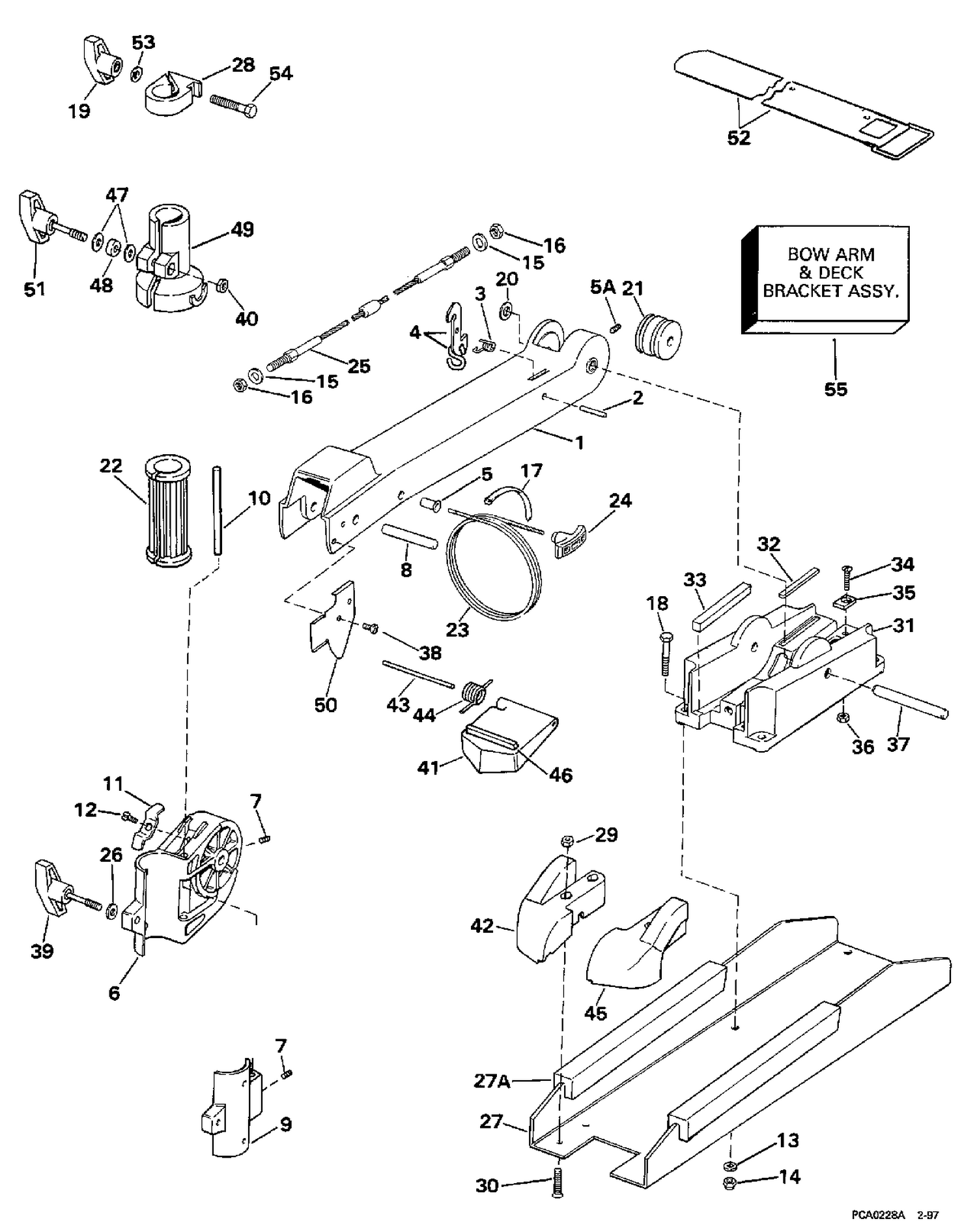 BOW ARM & DECK BRACKET GROUP