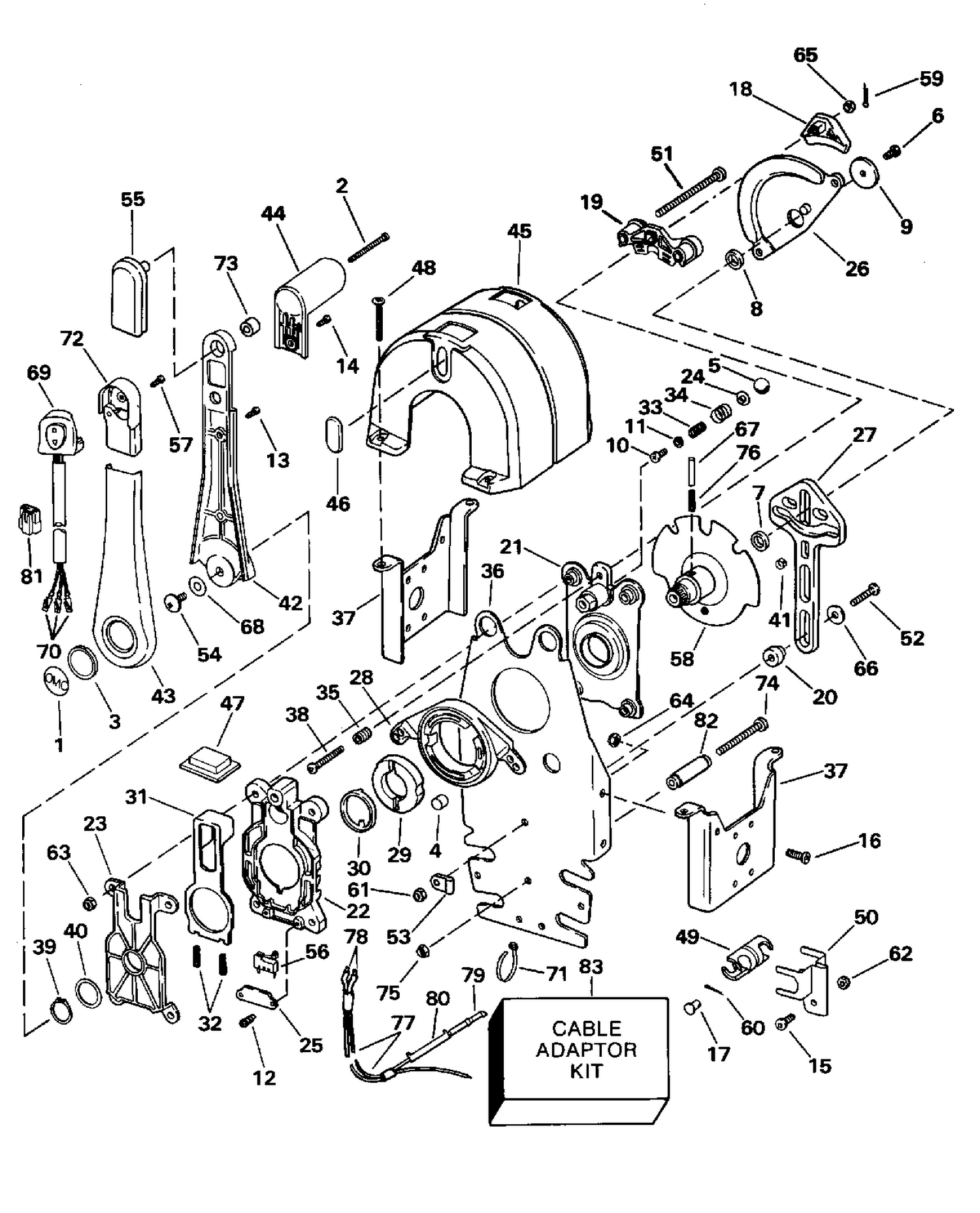 REMOTE CONTROL - BINNACLE - DUAL LEVER