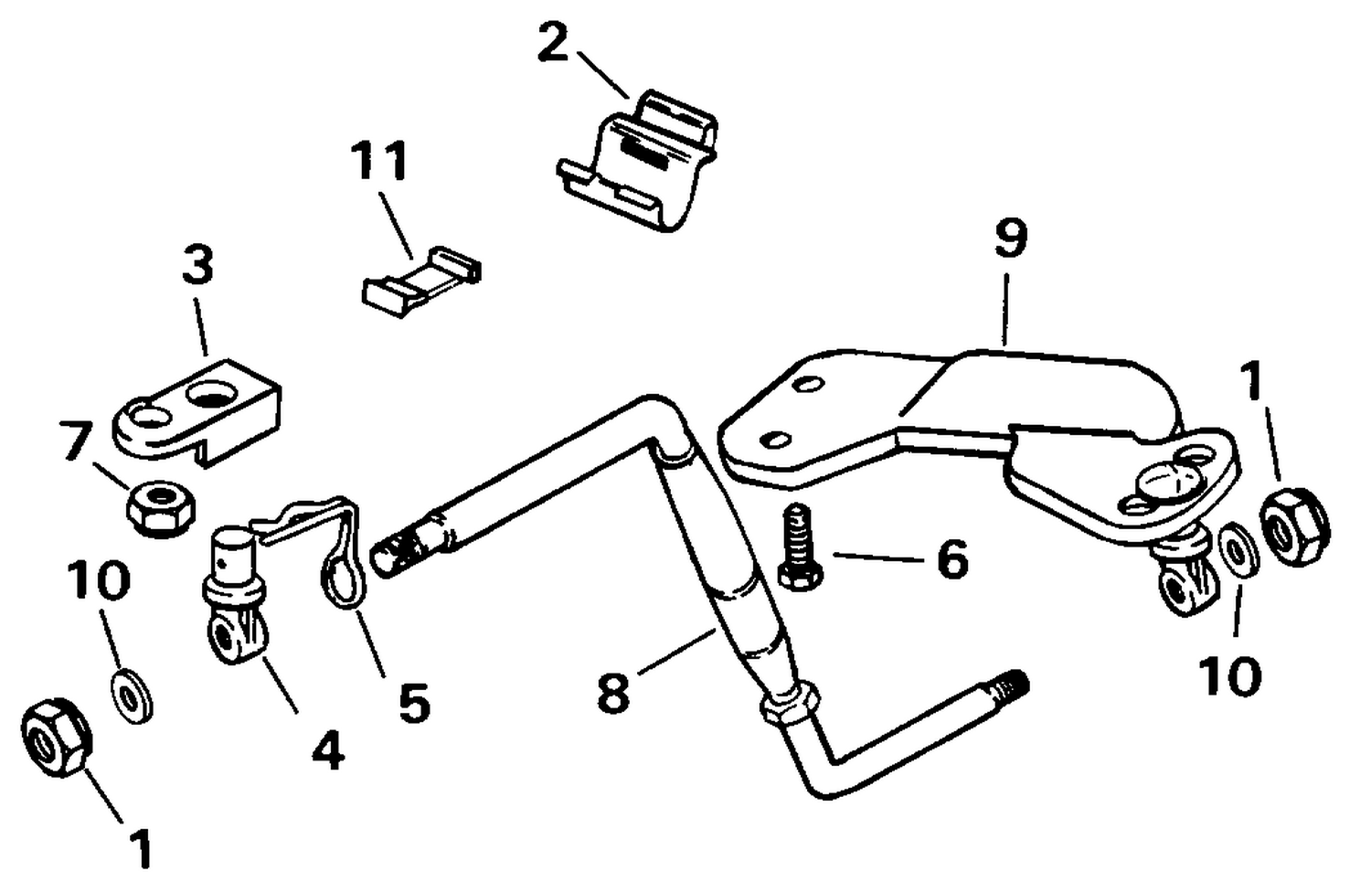 STEERING BAR KIT, AUXILIARY MOTOR - 5, 6, 8