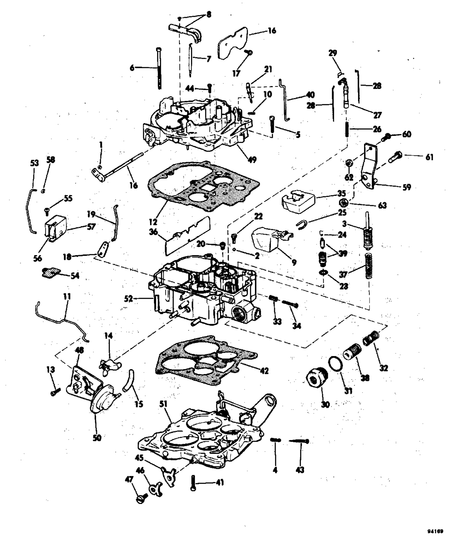 CARBURETOR GROUP 230-260 MODELS