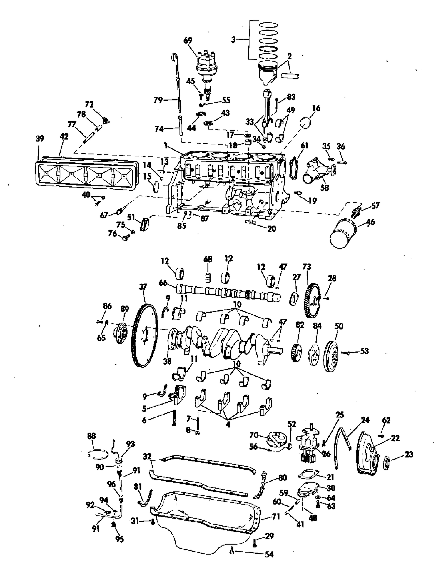 CRANKCASE GROUP 120 HP STERN DRIVE
