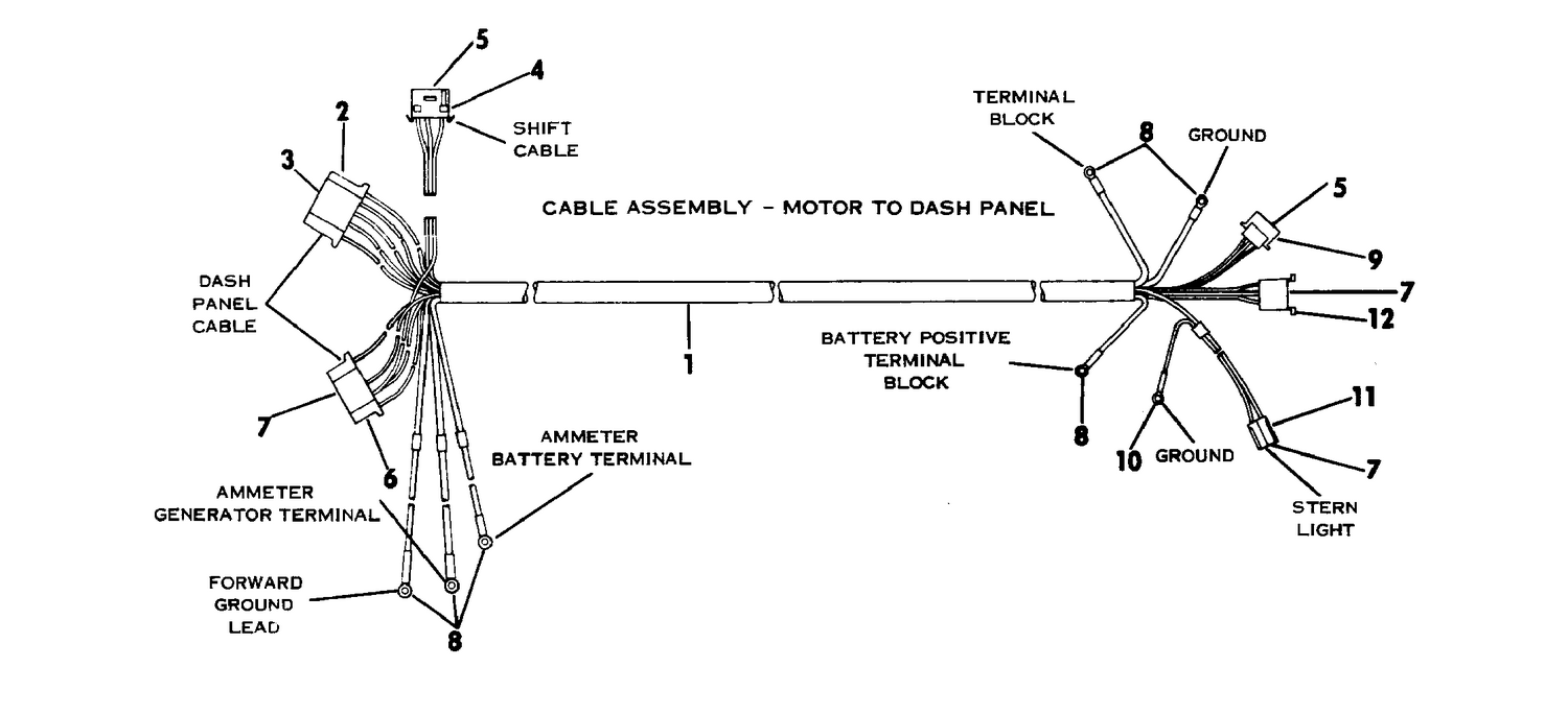 CABLE ASSEMBLY - MOTOR TO DASH PANEL
