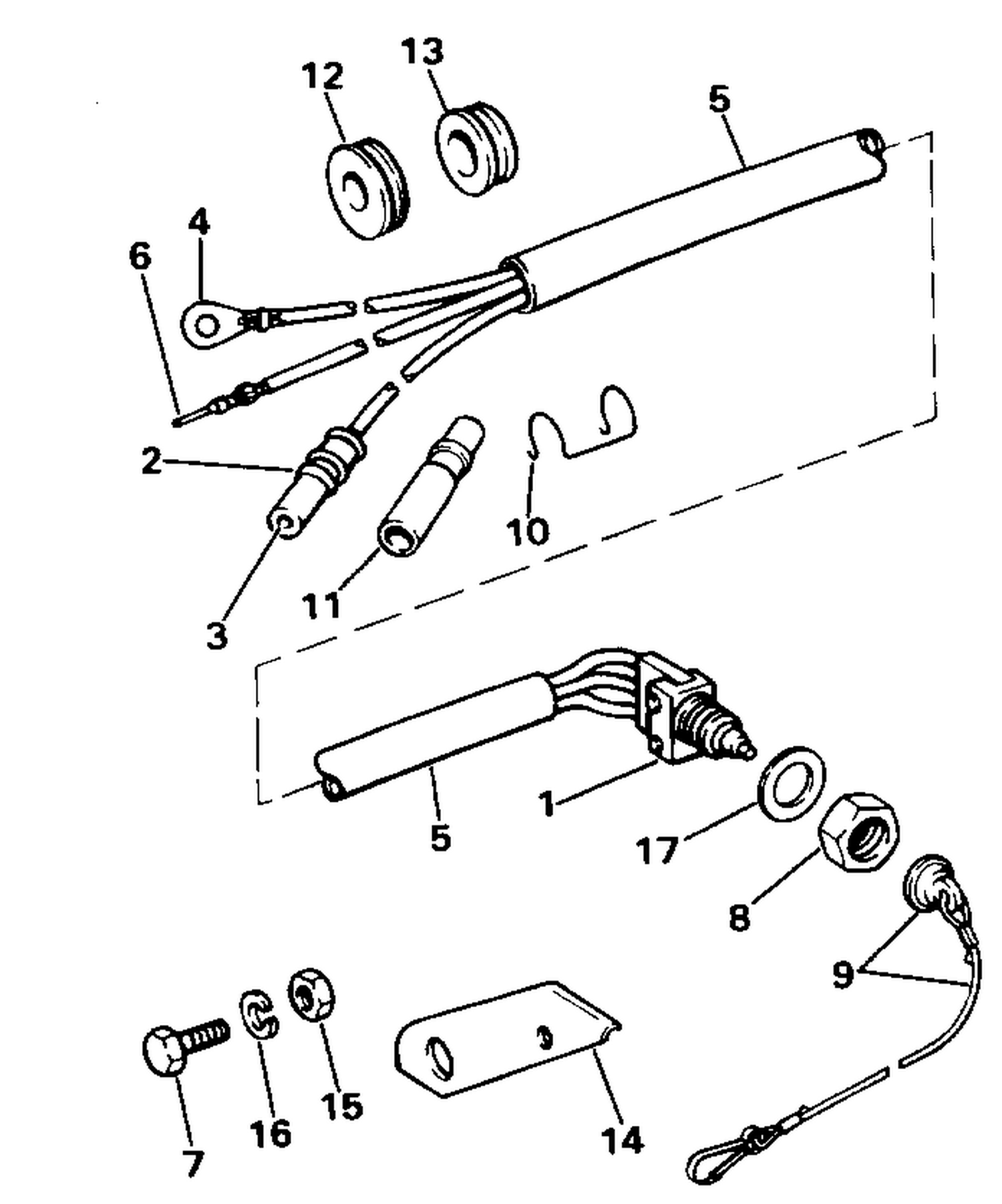 EMERGENCY IGN. CUT-OFF SWITCH-ENGINE MOUNTED 4.5-35 ROPE MDL