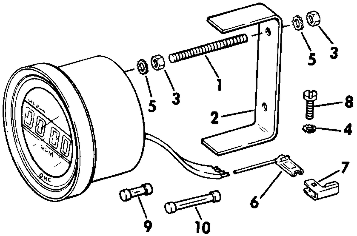 TACHOMETER-FLUSH MOUNT-DIGITAL