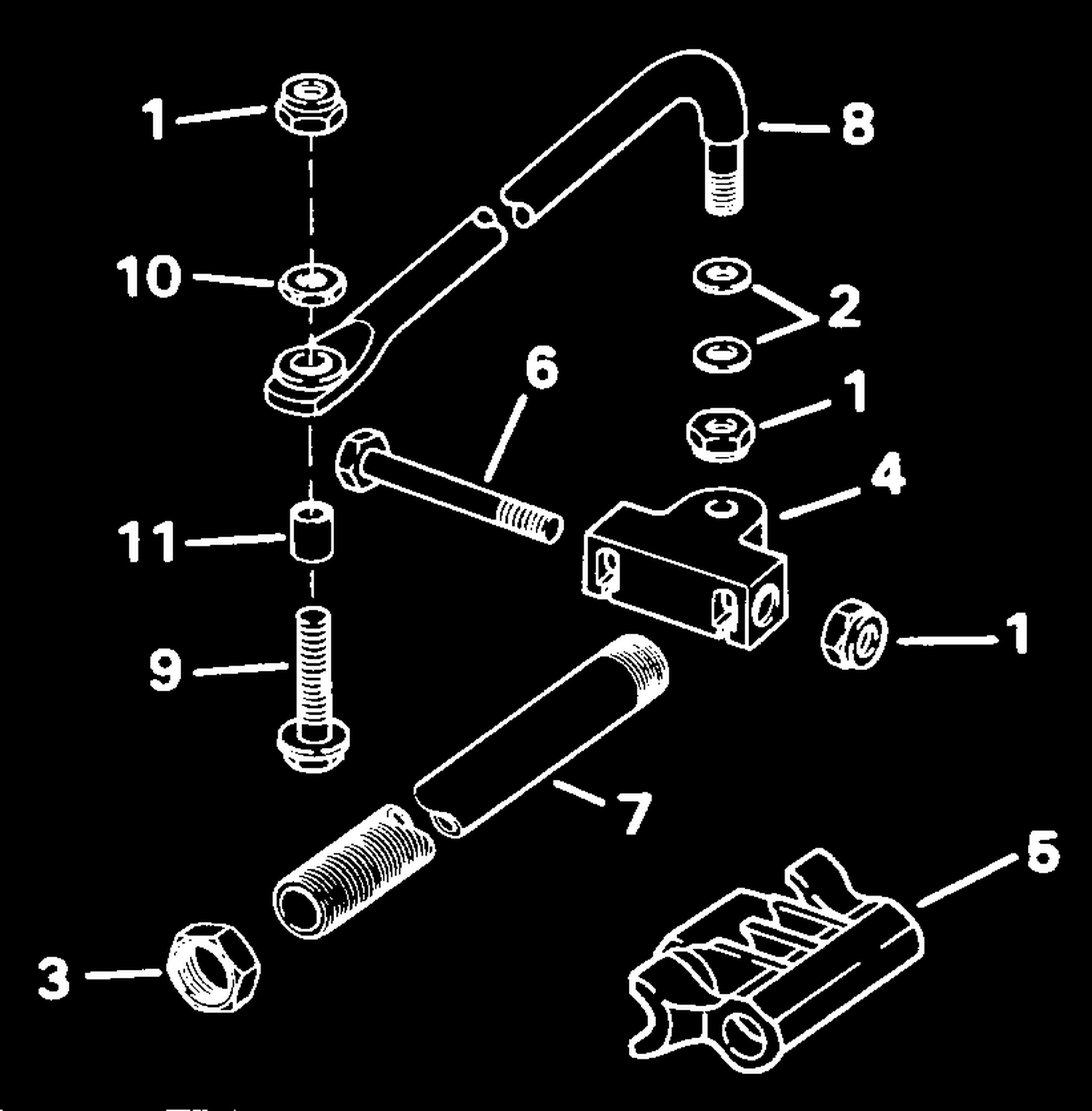 DUAL CABLE CONNECTOR KIT-PARALLEL - 3-CYL MANUAL TILT & V8
