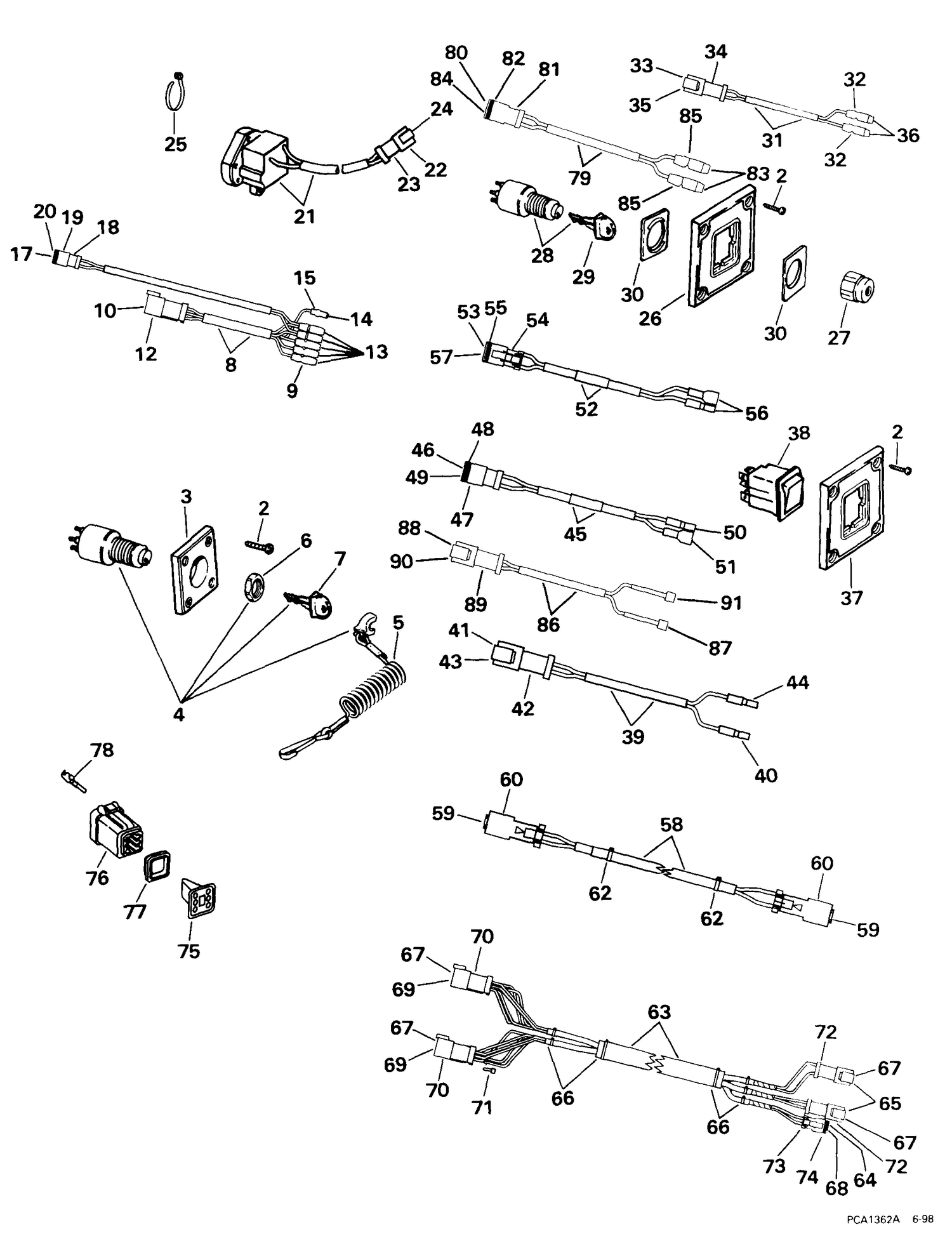 SWITCH & WIRING KIT -- DUAL STATION SINGLE ENGINE