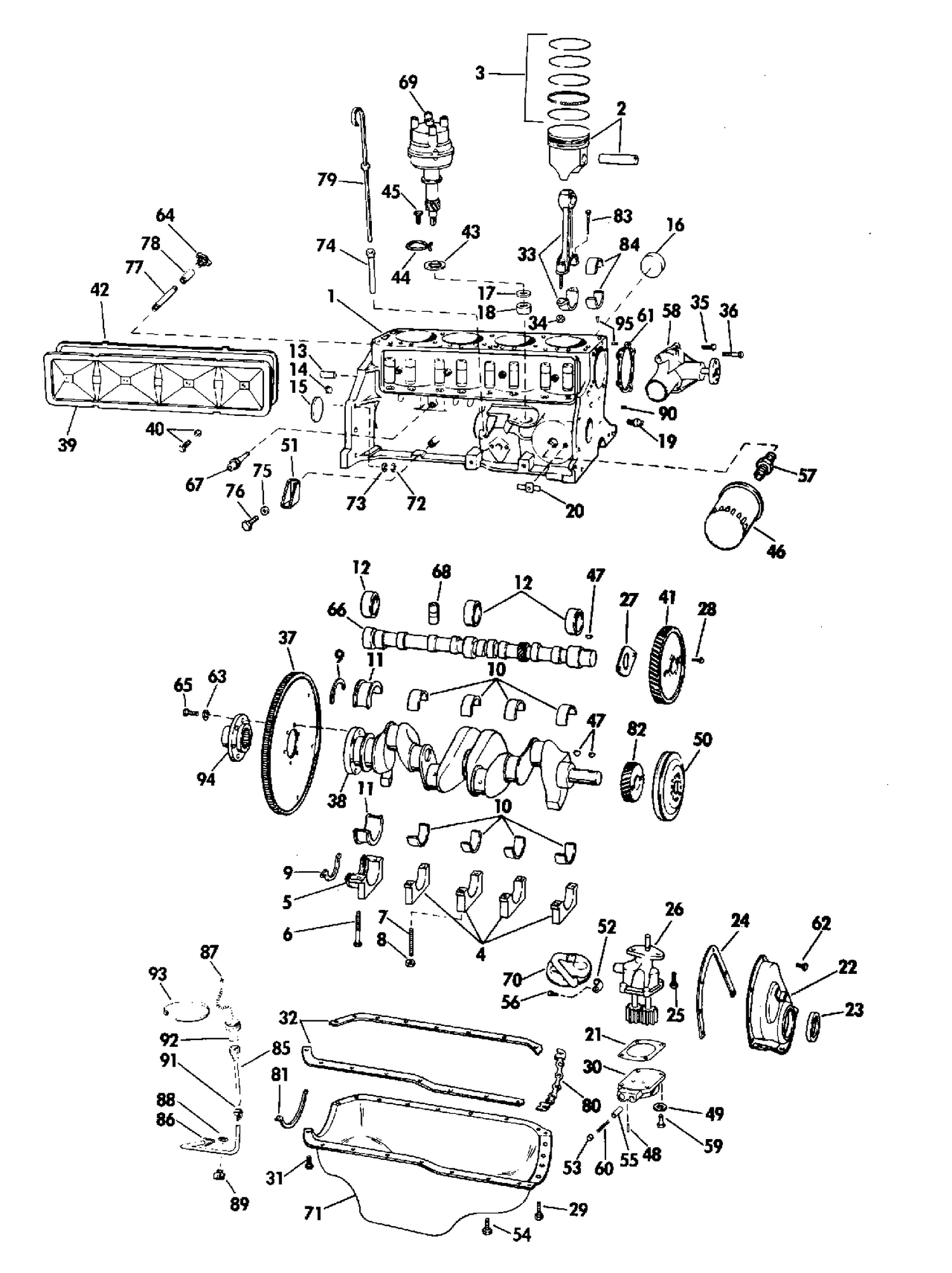CRANKCASE GROUP 140 HP STERN DRIVE