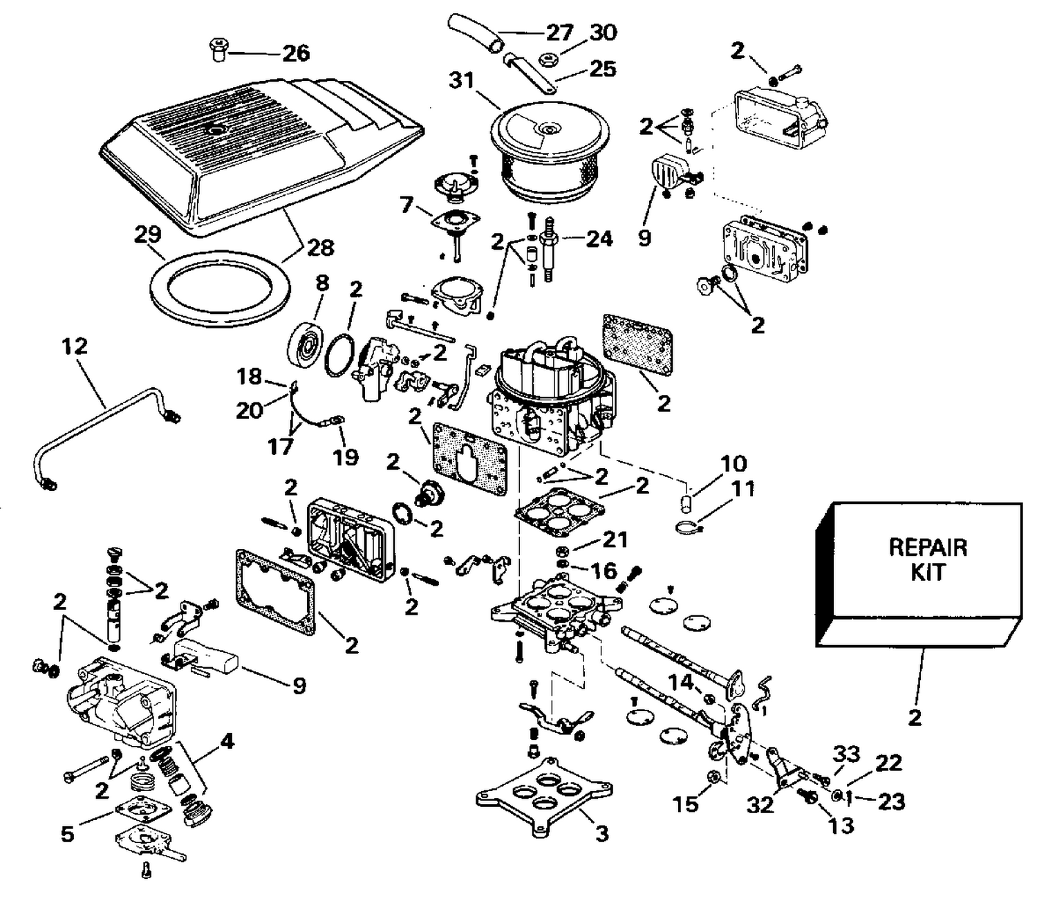 CARBURETOR - 744CPEJVB & 824BPEJVB MODELS ONLY